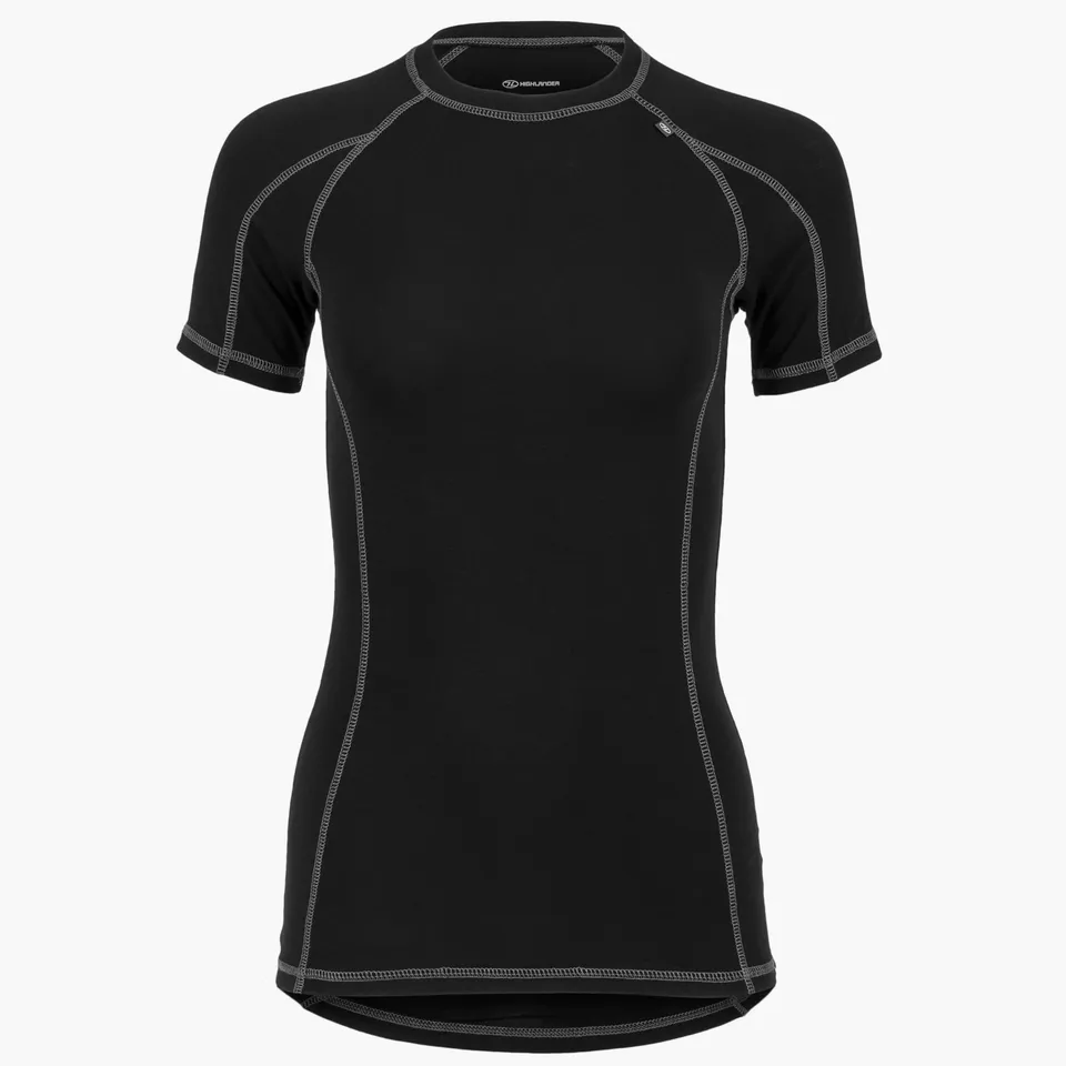 Highlander Bamboo T-Shirt Thermique Femme Noir Respirant