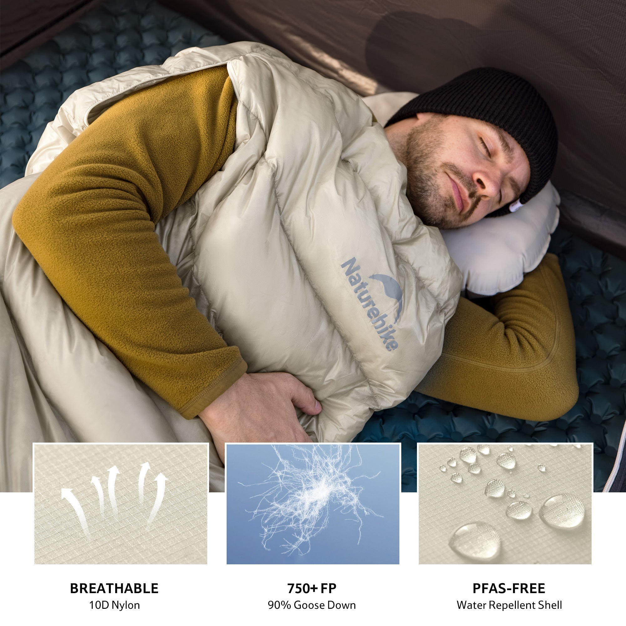 Naturehike CW EXT Sac couchage duvet blanc 10,5°C taille M