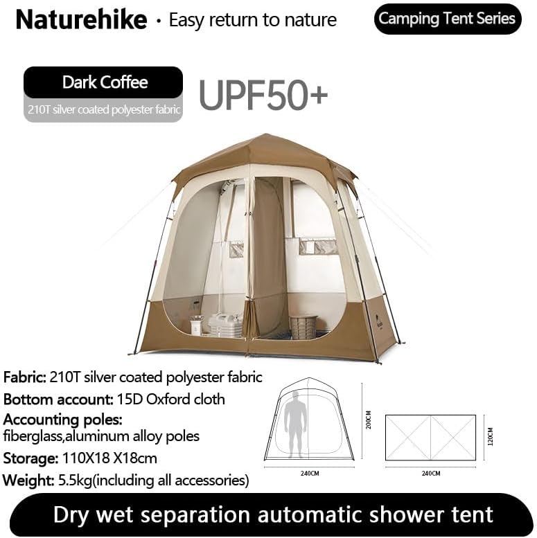Naturehike tente douche camping séparation sec humide 1 place