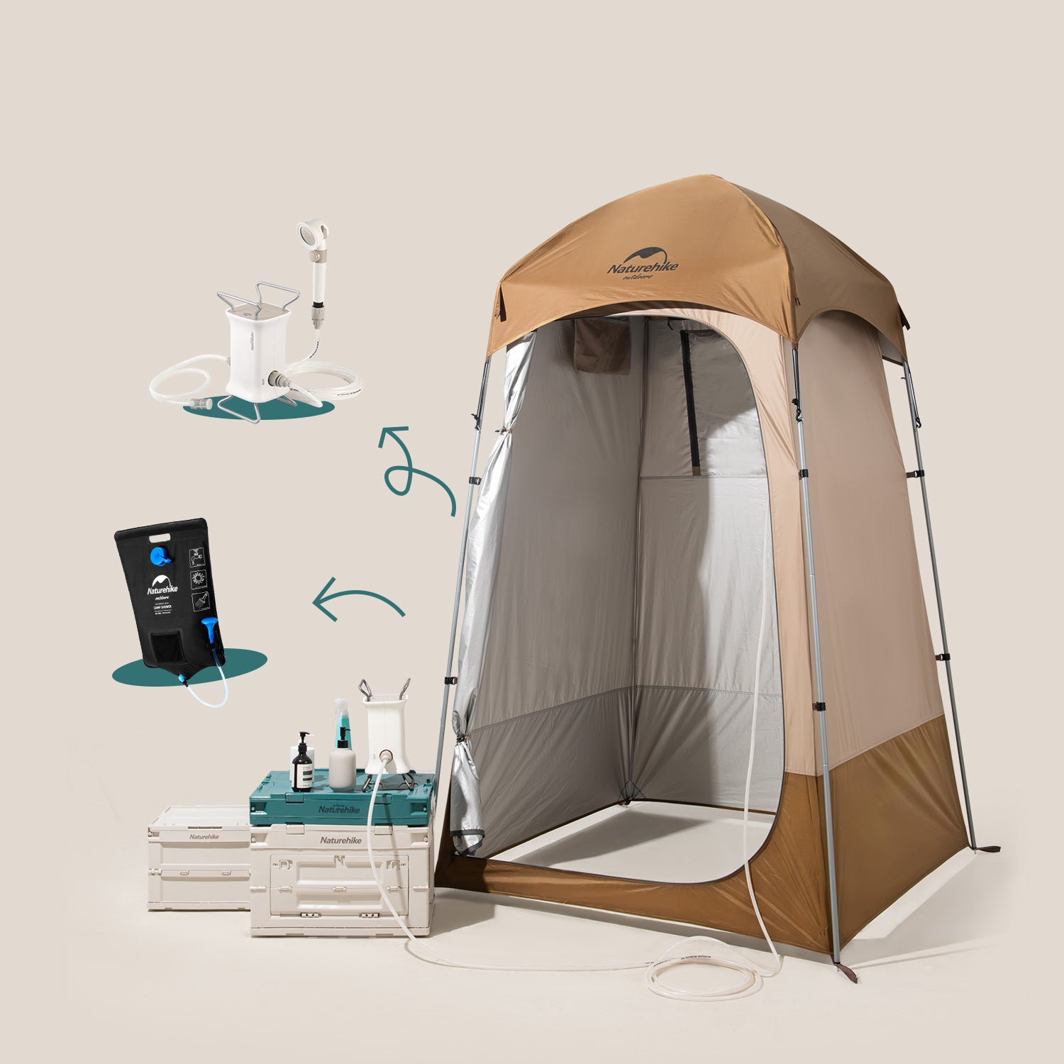 Naturehike Comfort Tente Douche Change Marron NH22ZP006