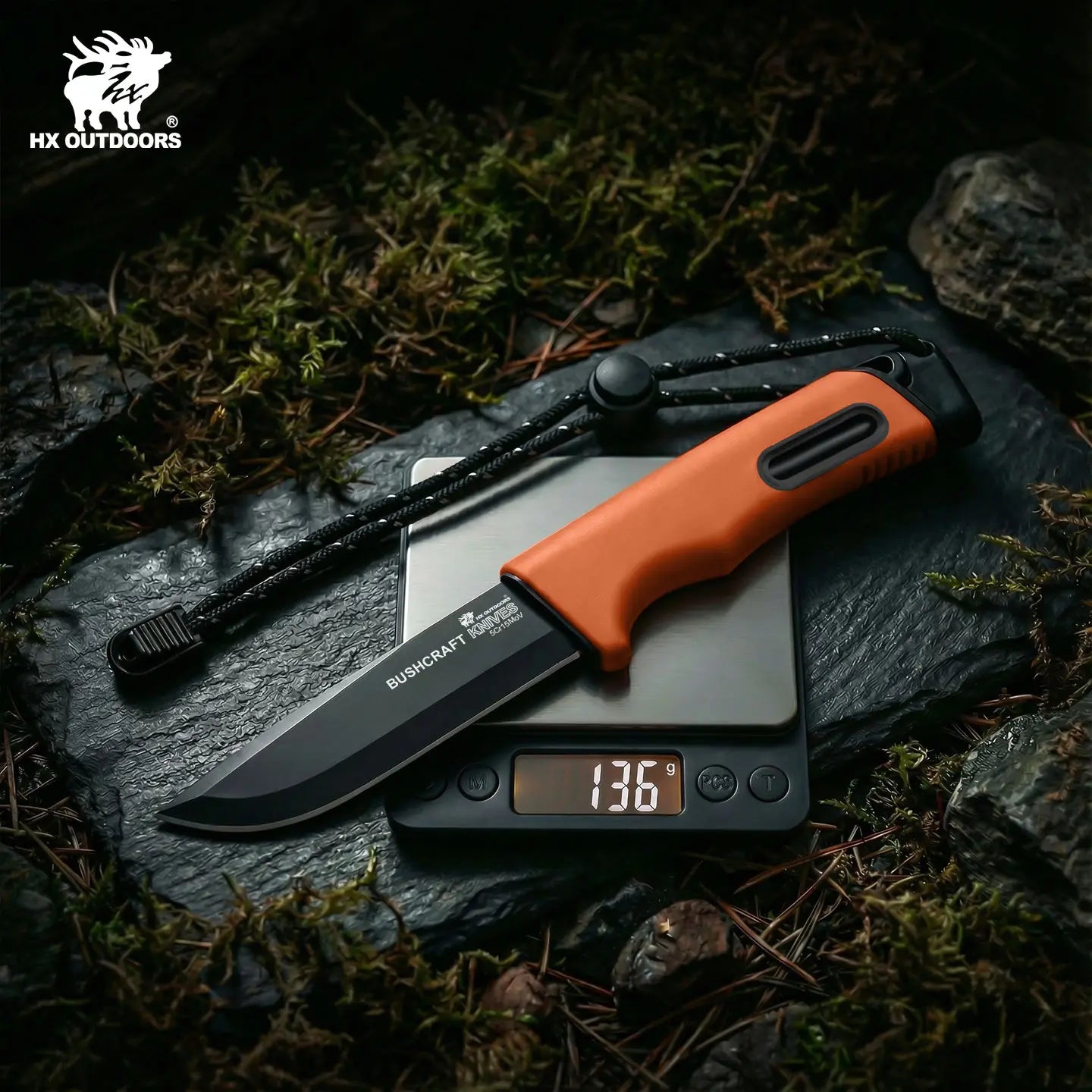 HX Survival Master TD-21F couteau fixe 95 mm orange