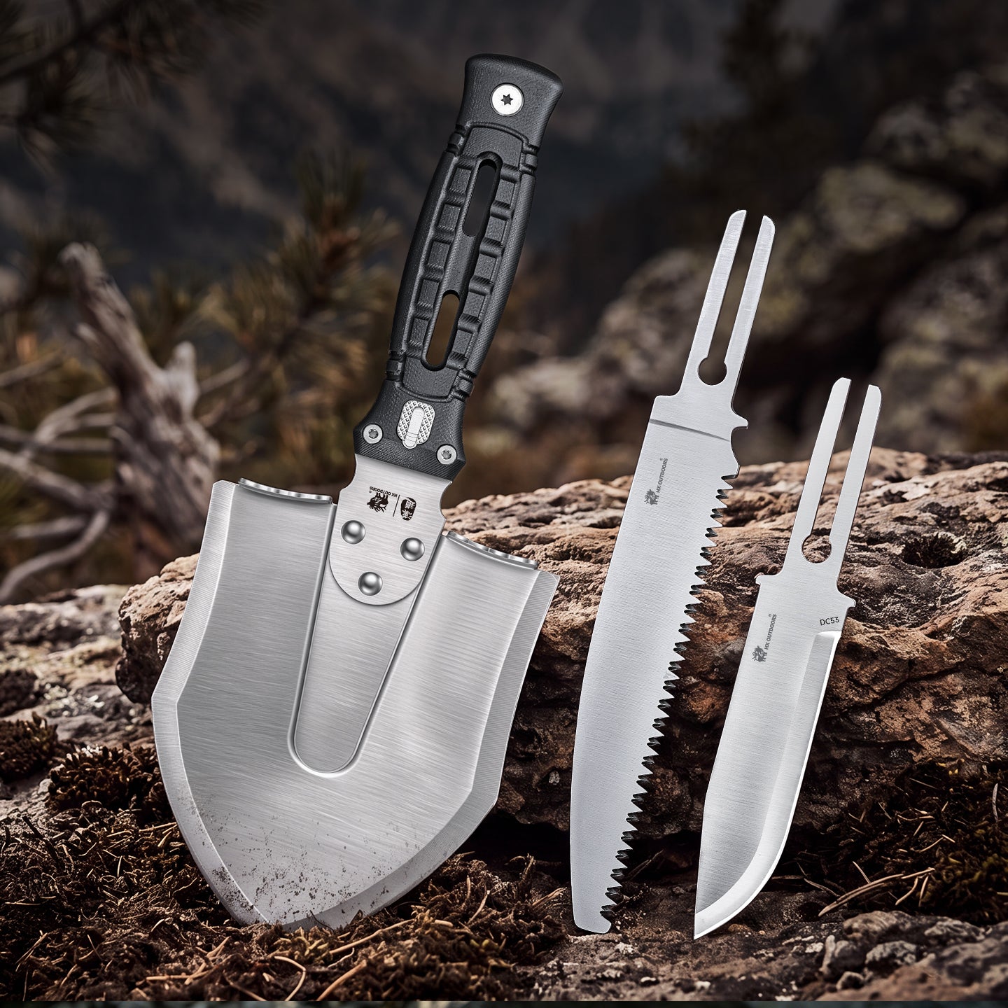 HX Outdoors Rock GBC-68 couteau fixe kit 3-en-1 G10