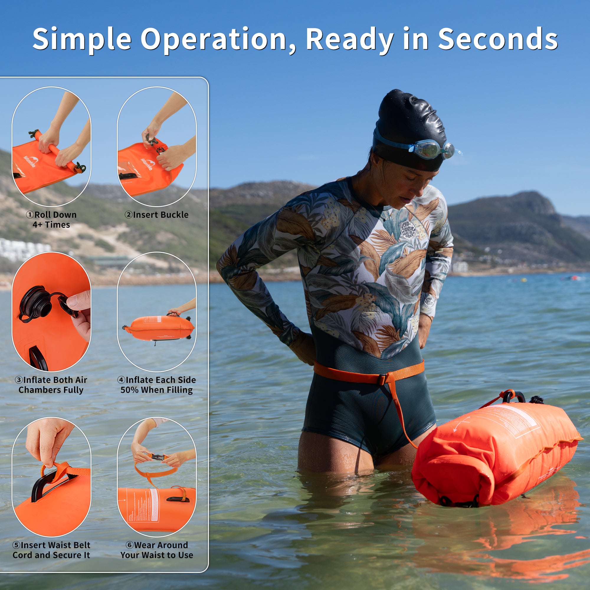 Naturehike Sac étanche sécurité 25L orange IPX6