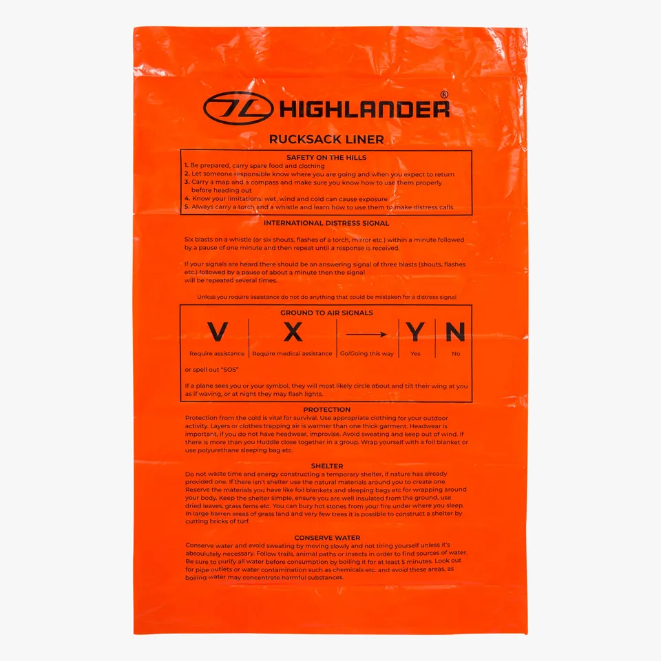Highlander Liner doublure étanche sac orange polyéthylène