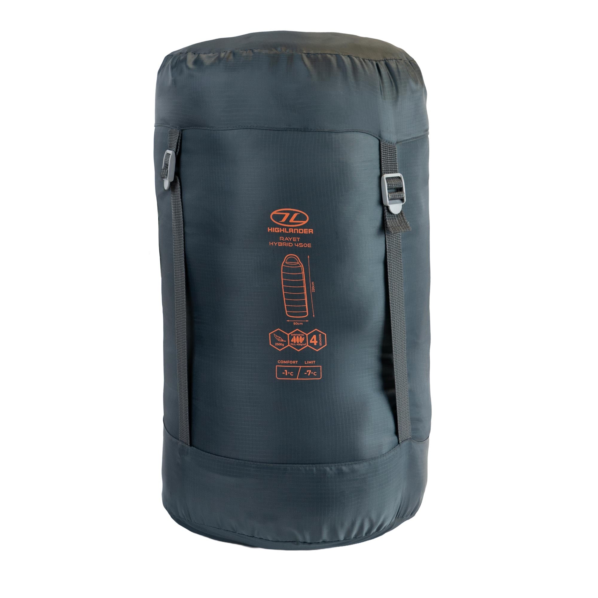 Highlander Rayet 450 sac de couchage 4 saisons gris foncé