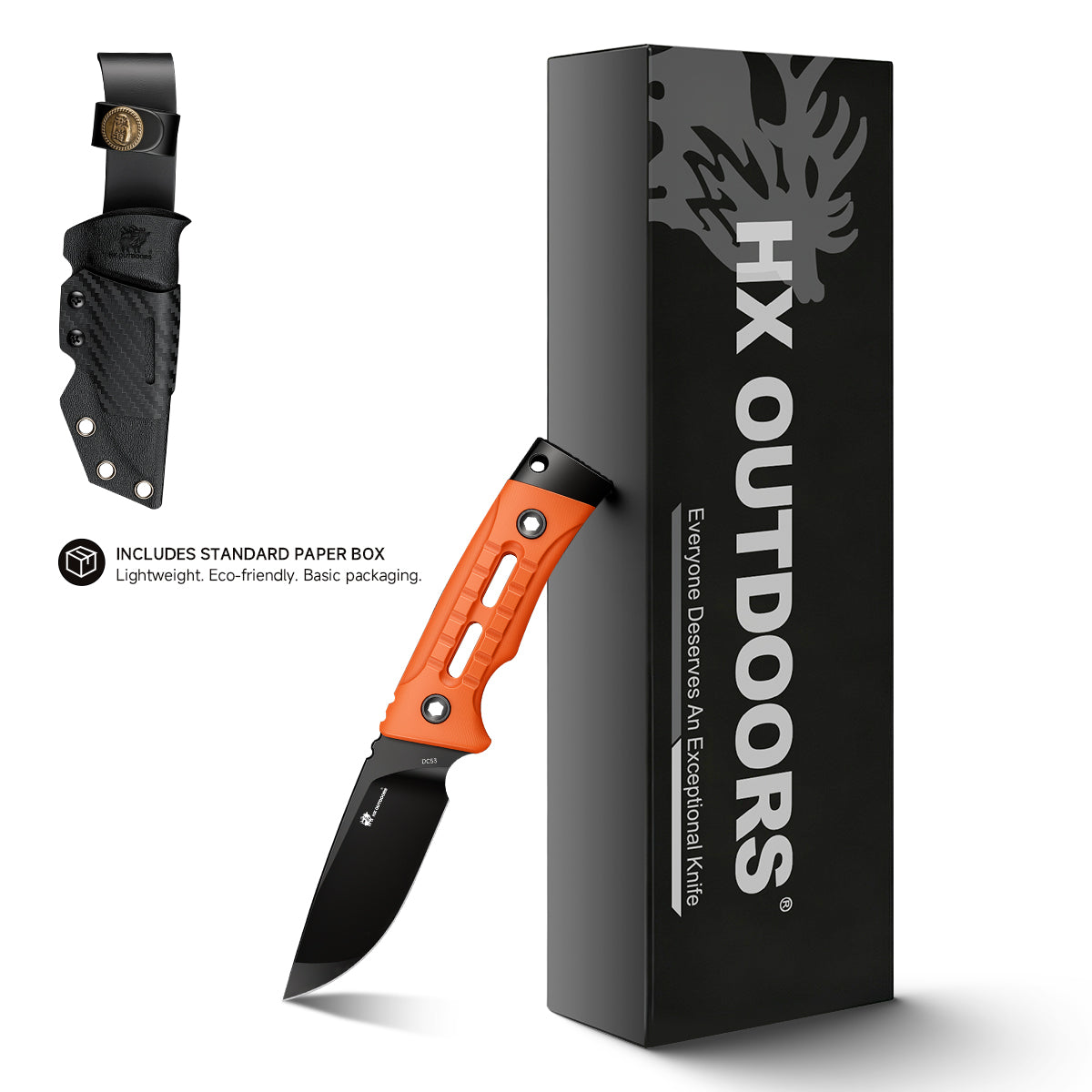 HX Rock Apex SE TD-25A couteau fixe 80 mm manche G10 orange