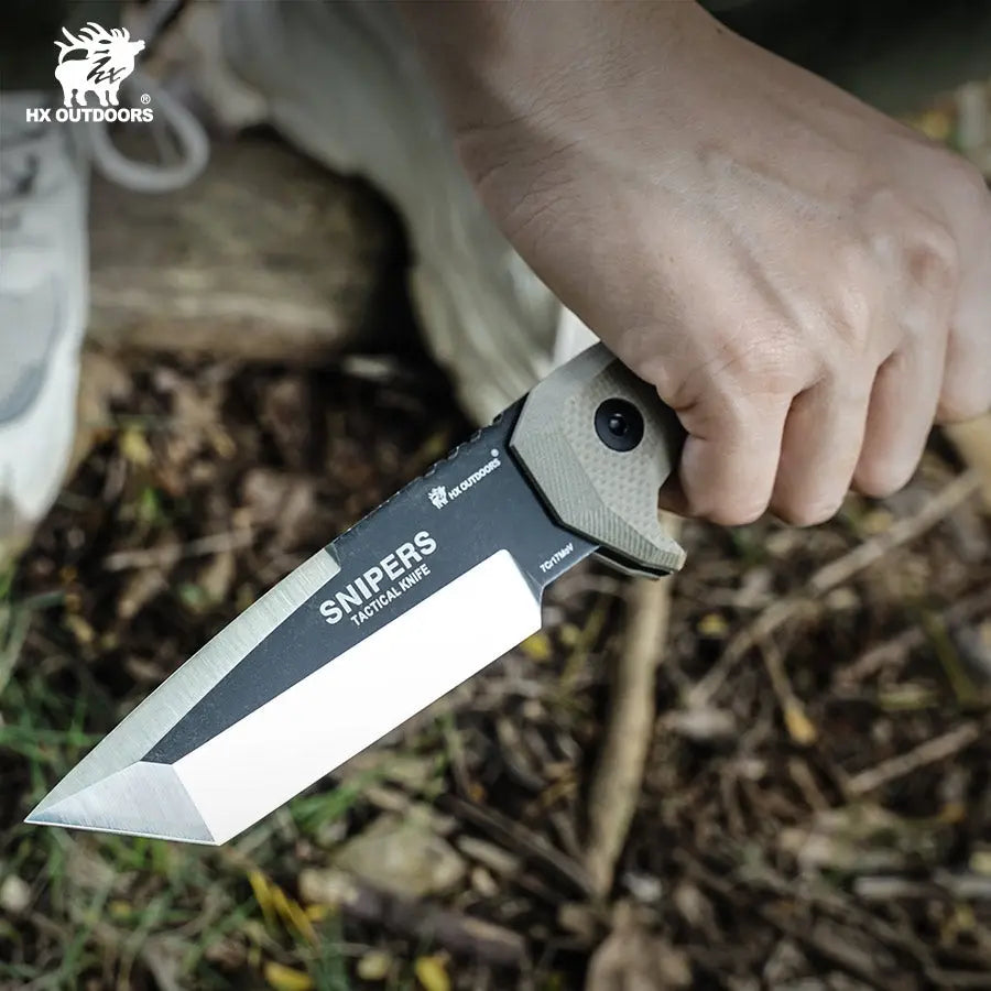 HX Snipers D-183 couteau fixe lame 98 mm marron
