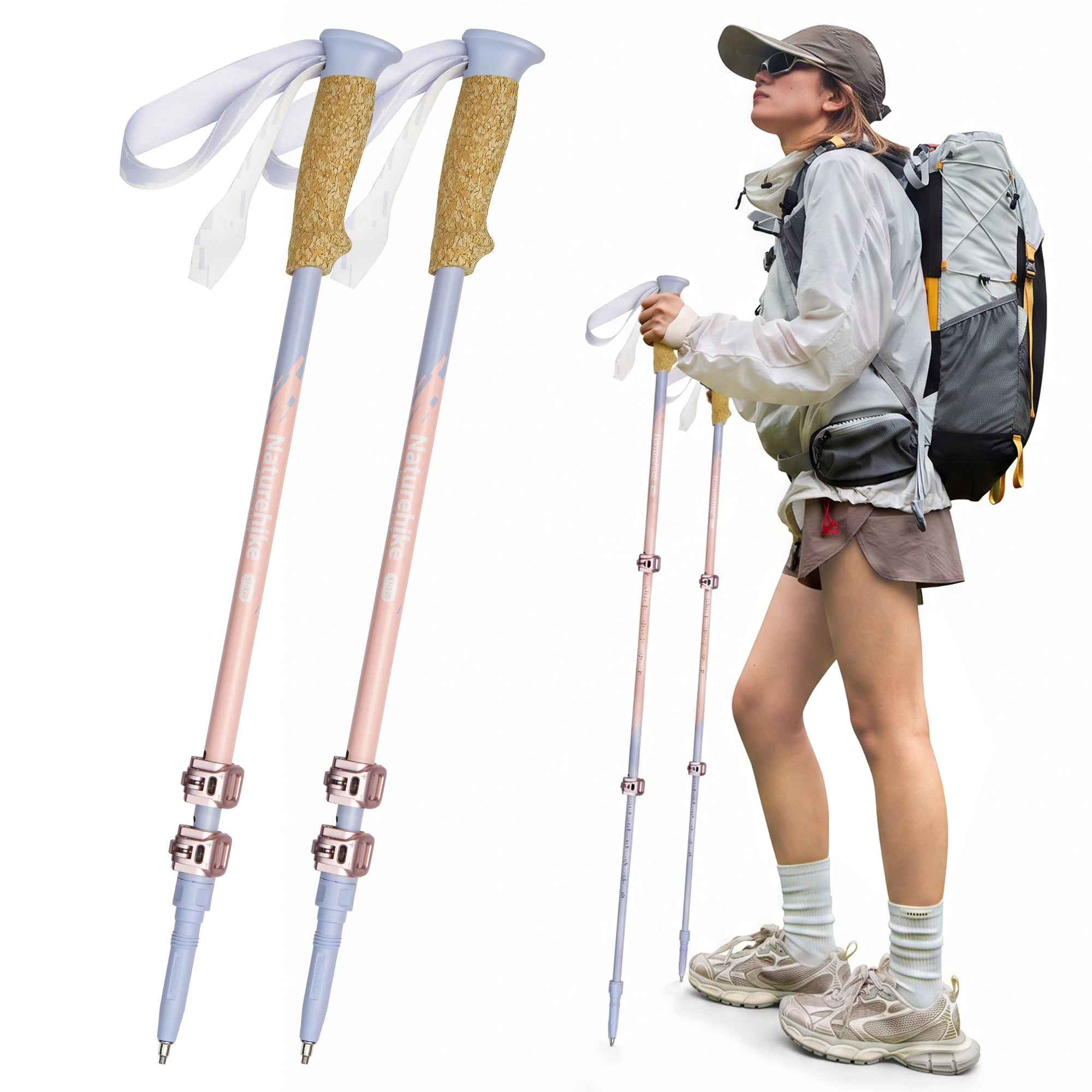 Naturehike Sunsia EXT bâton trekking carbone 61-135cm vert