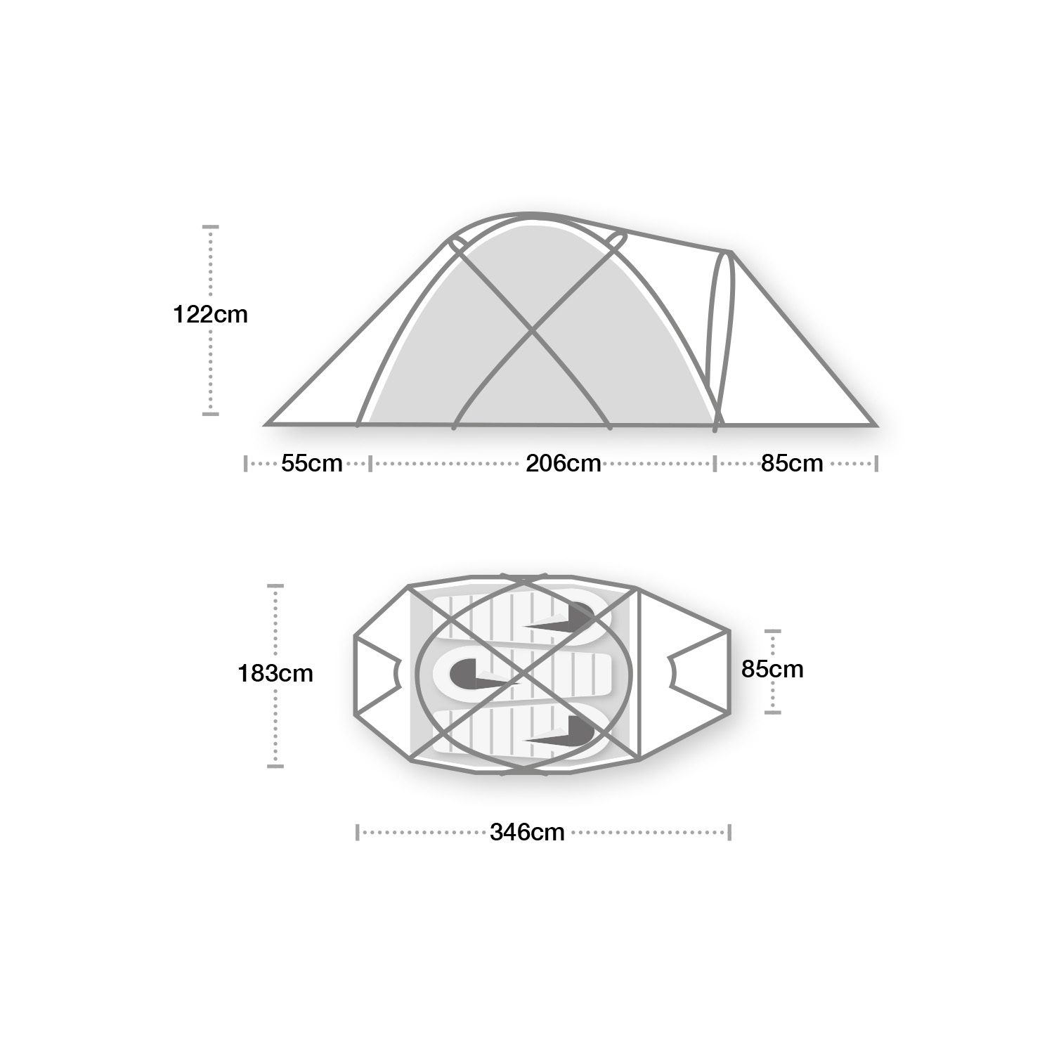 Terra Nova Expedition Hyperspace tente 3 places 4 saisons géodésique