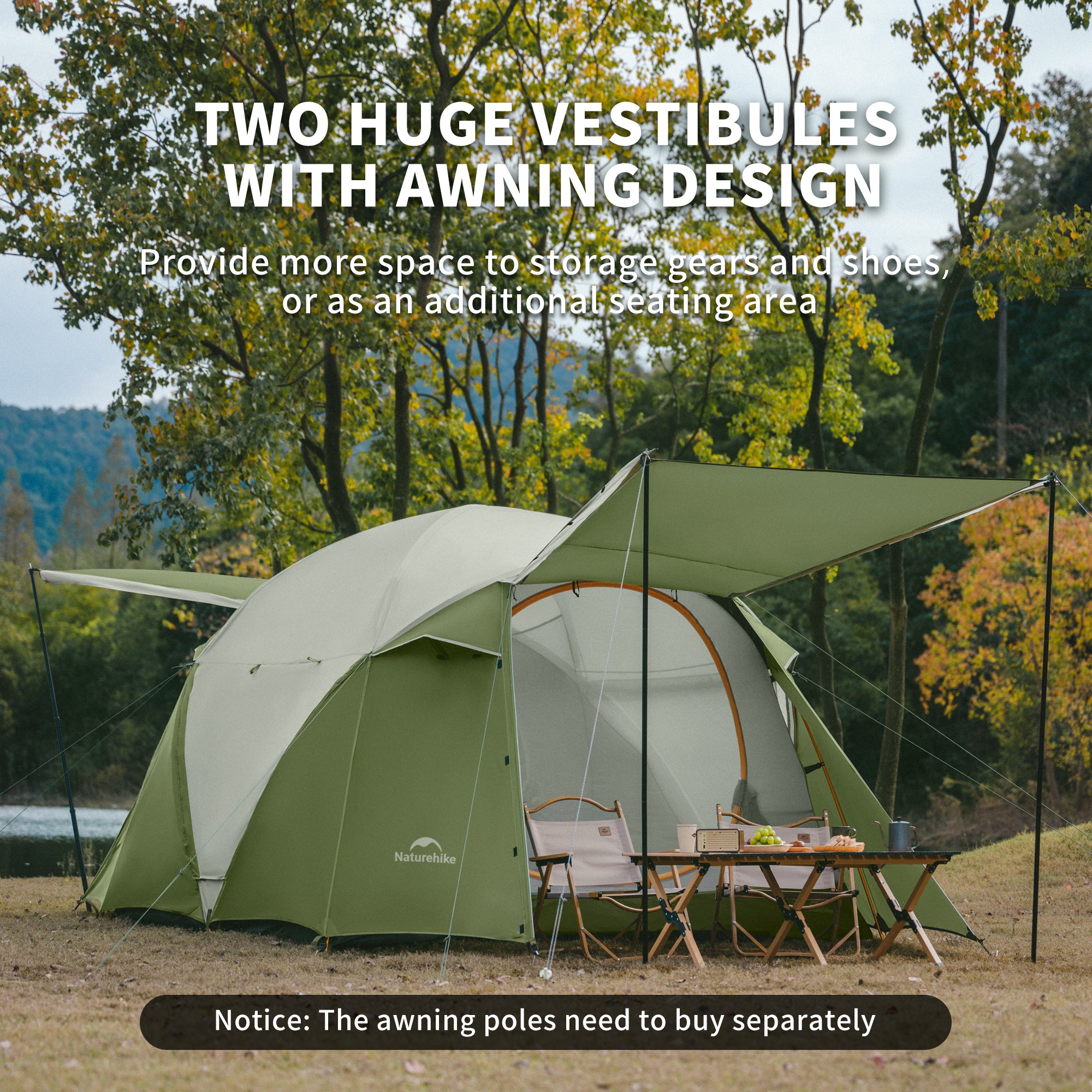 Naturehike KOTA tente camping 4 personnes 1 chambre