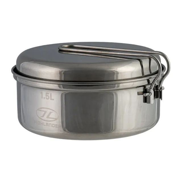 Highlander Billy Popote 1.5L Inox Couvercle Poêle