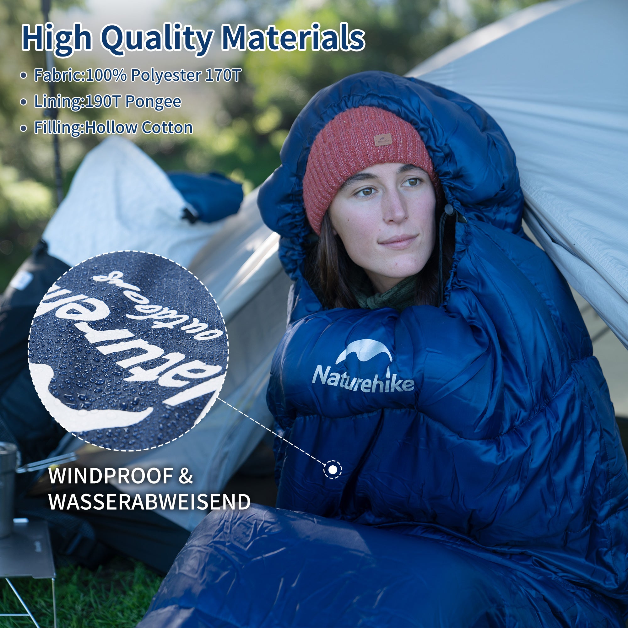 Naturehike Mujin MJ300 Sac Couchage Momie 4°C Bleu