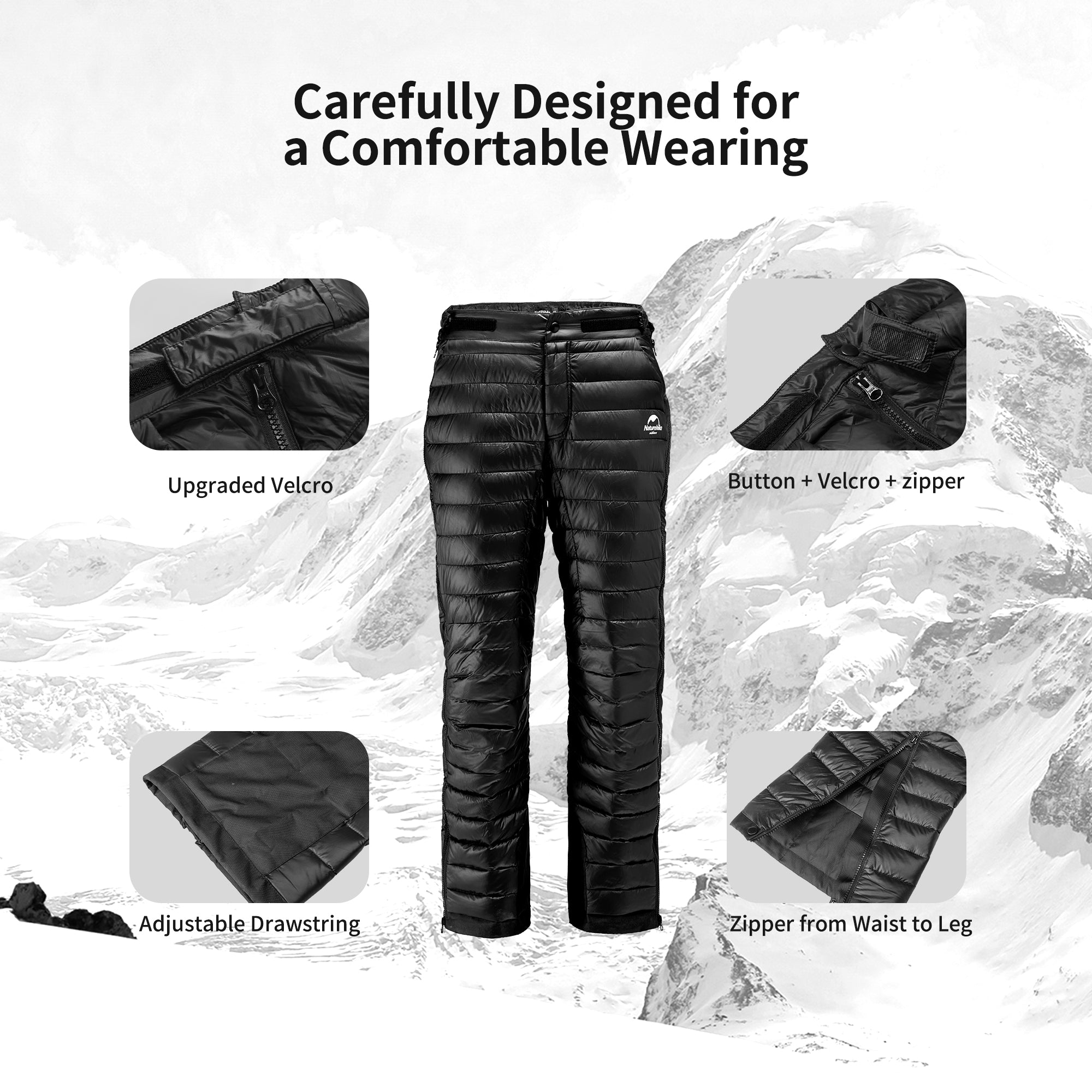 Naturehike Yushang Pantalon Duvet Canard Zip Taille M