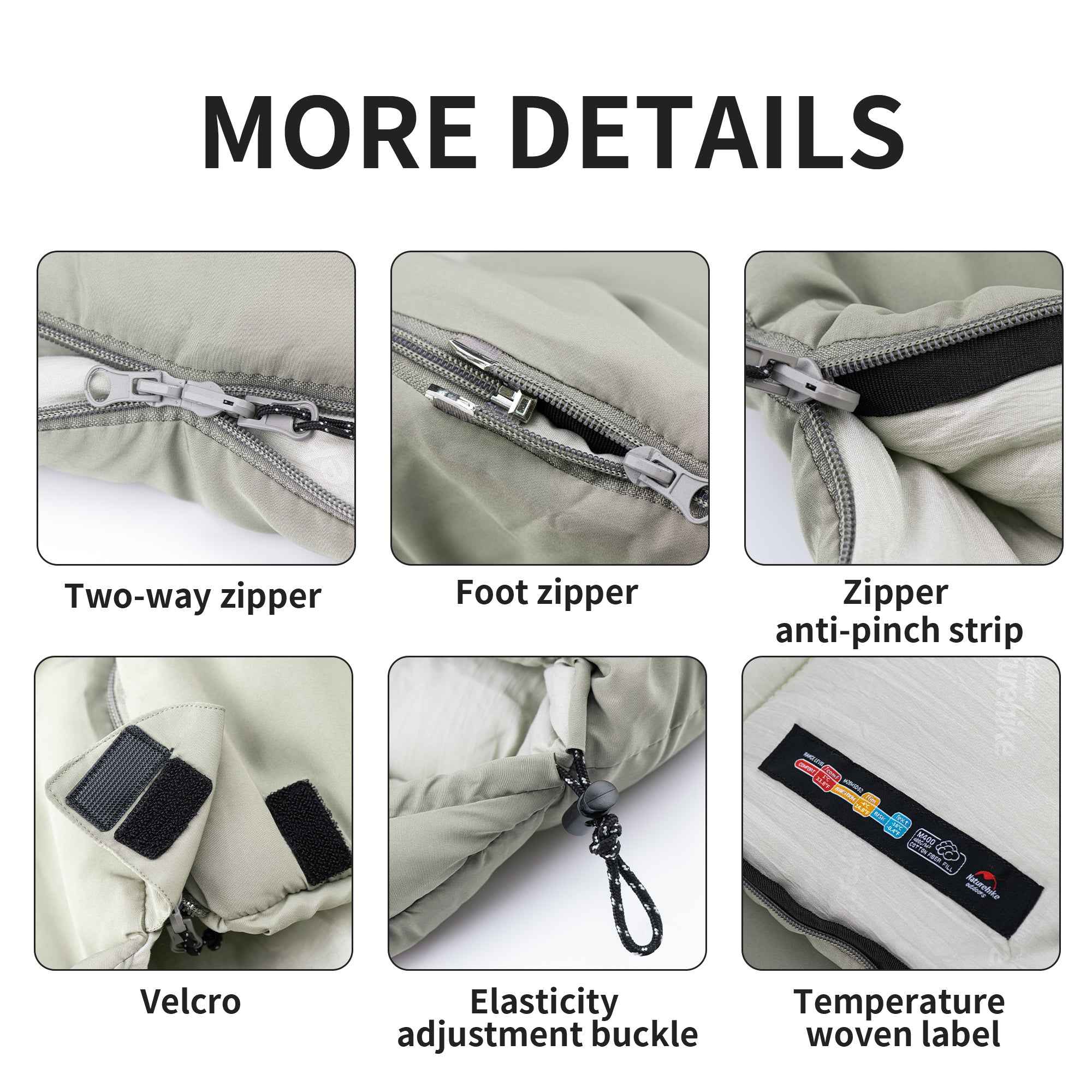 Naturehike SunTherm MS500 sac de couchage 3°C gris lavable