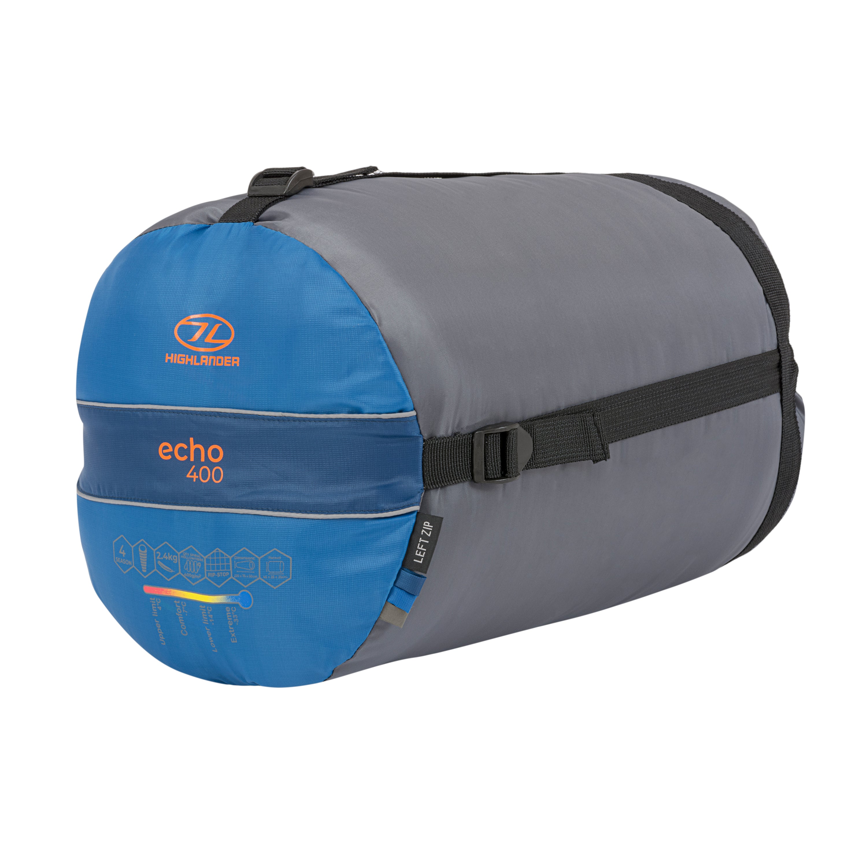 Highlander Echo 400 sac de couchage momie bleu 4 saisons