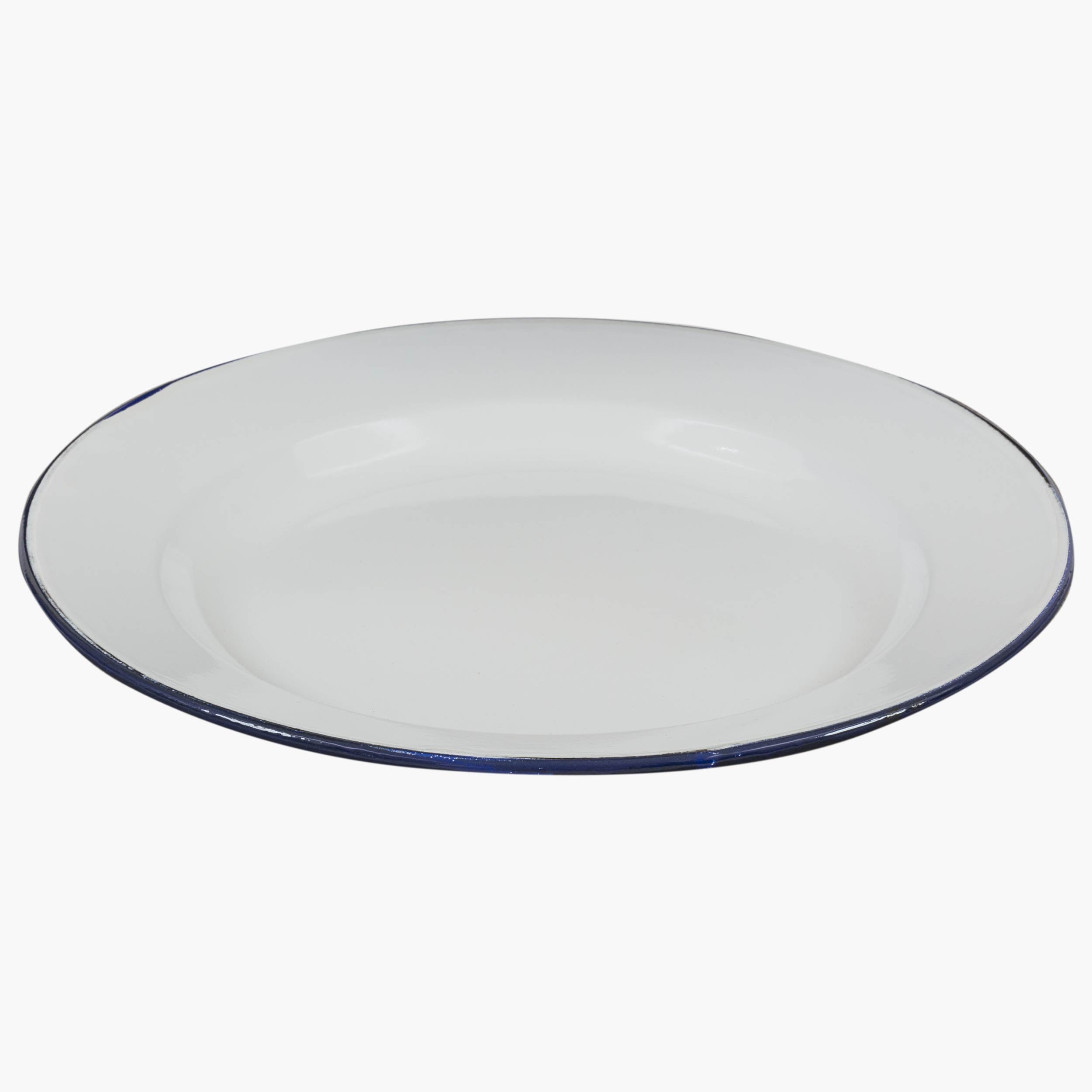 Highlander Enamel Vintage assiette émaillée blanche camping