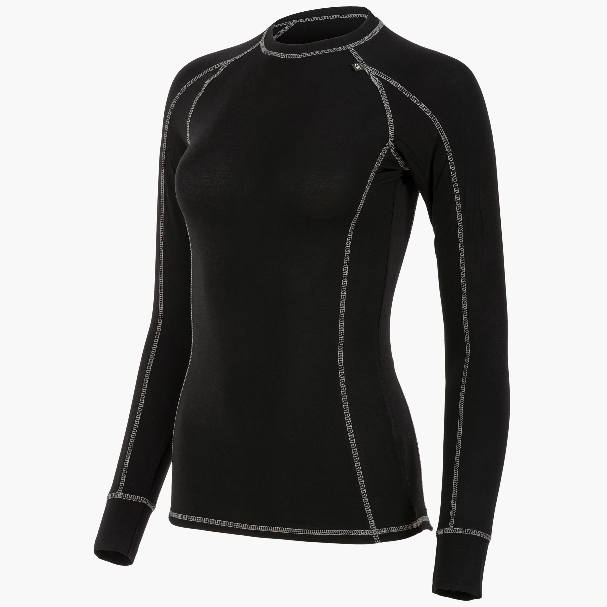 Highlander Bamboo Maillot Thermique Manches Longues Femme Noir
