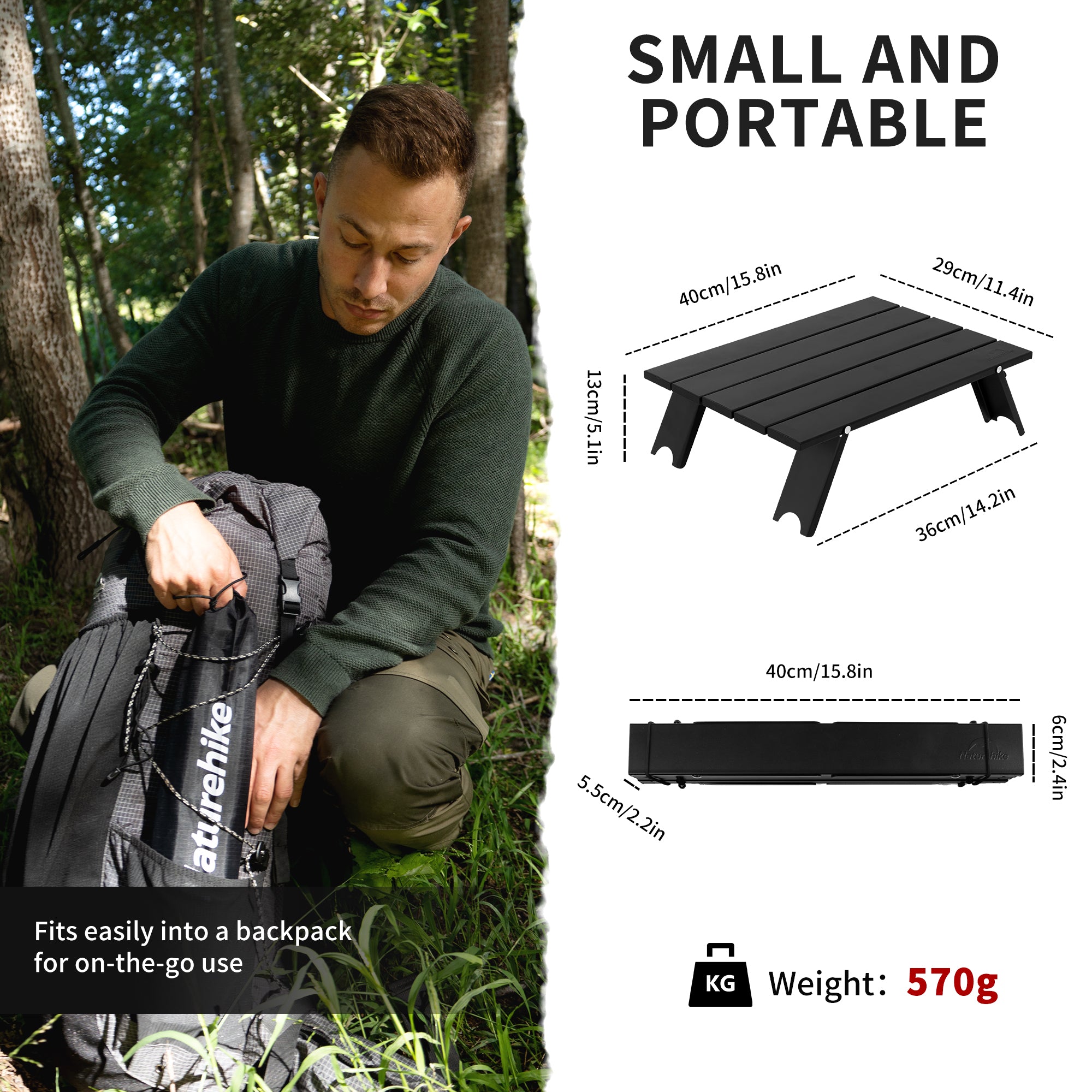 Naturehike StarCore Table Camping Alu 41 cm 570 g
