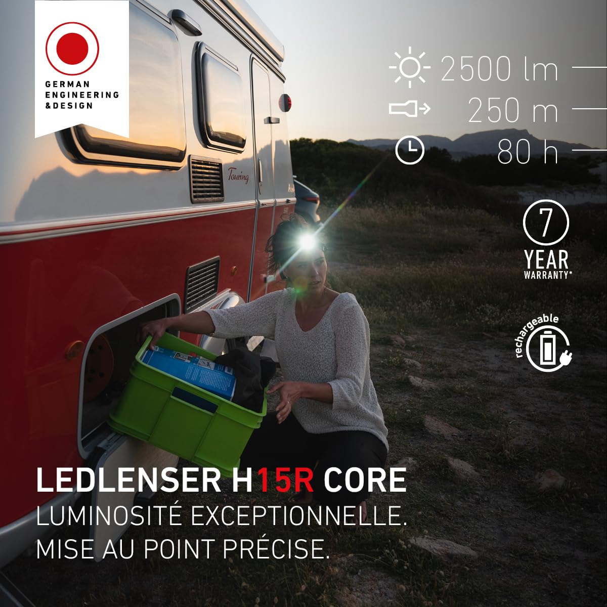 Ledlenser H15R Core lampe frontale rechargeable 2500 lm 250 m