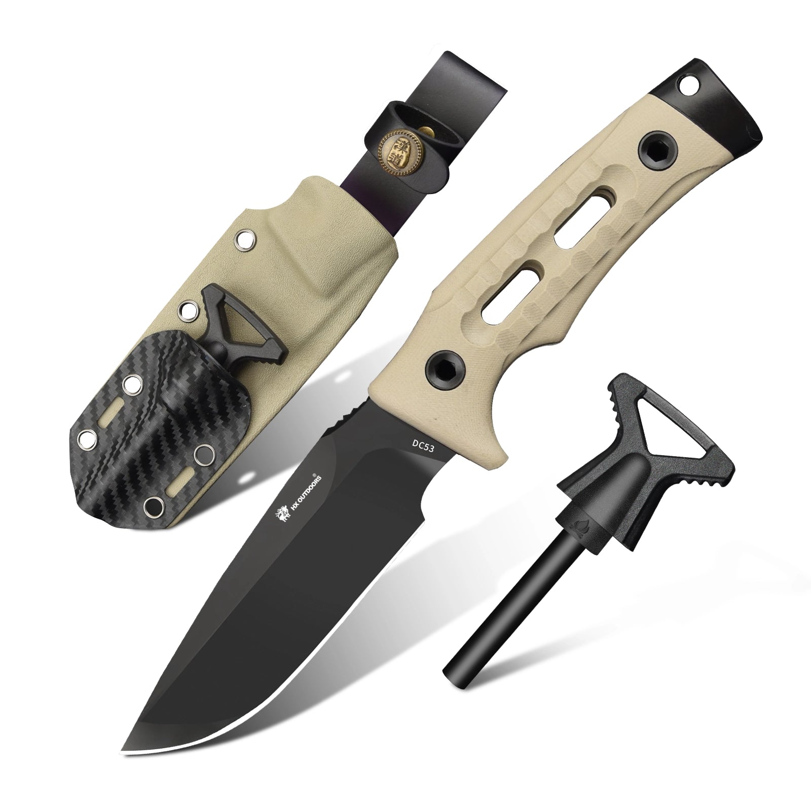 HX Rock Apex TD-18A couteau fixe DC53 manche kaki