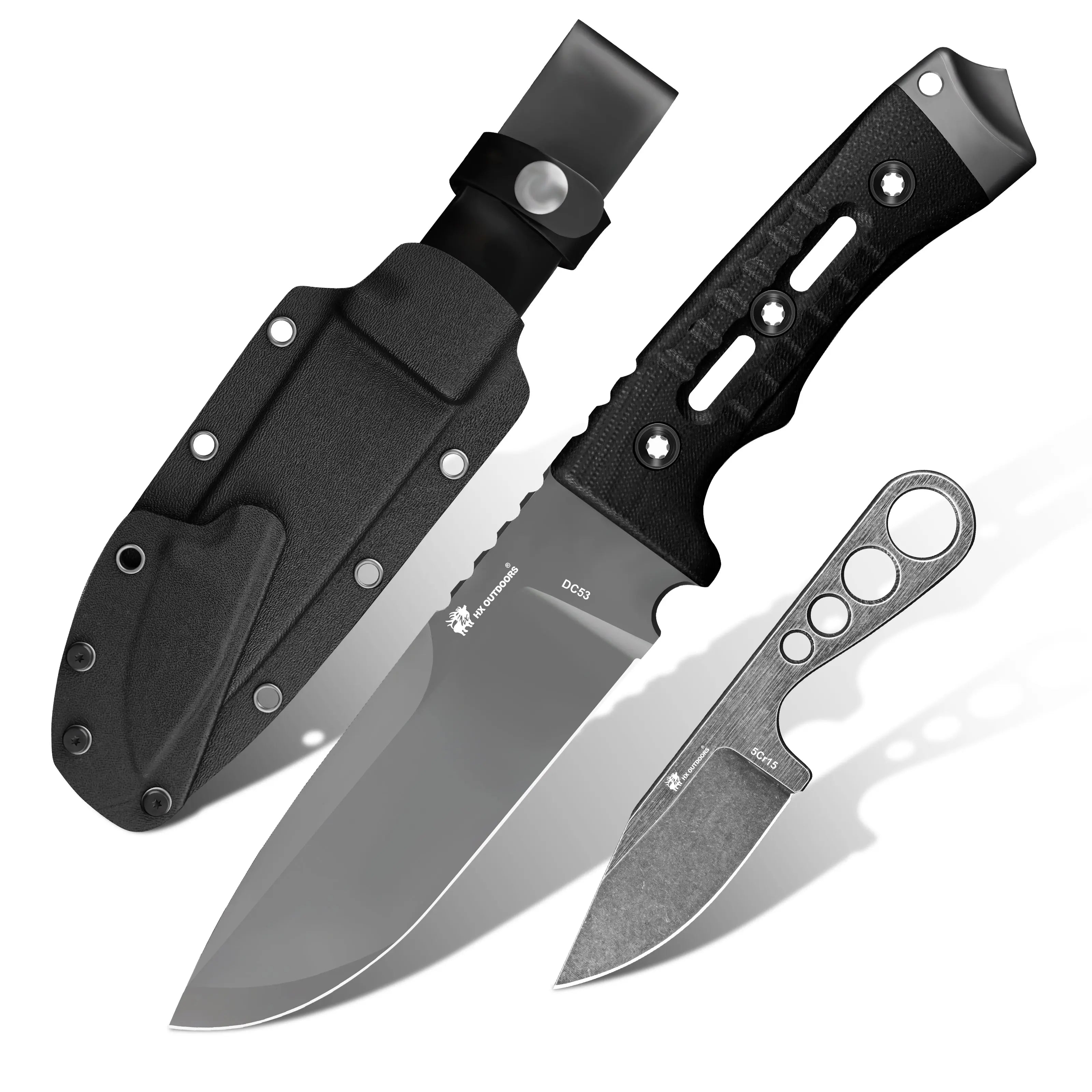 HX Nightstalker D-307 couteau lame fixe 13 cm G10 noir