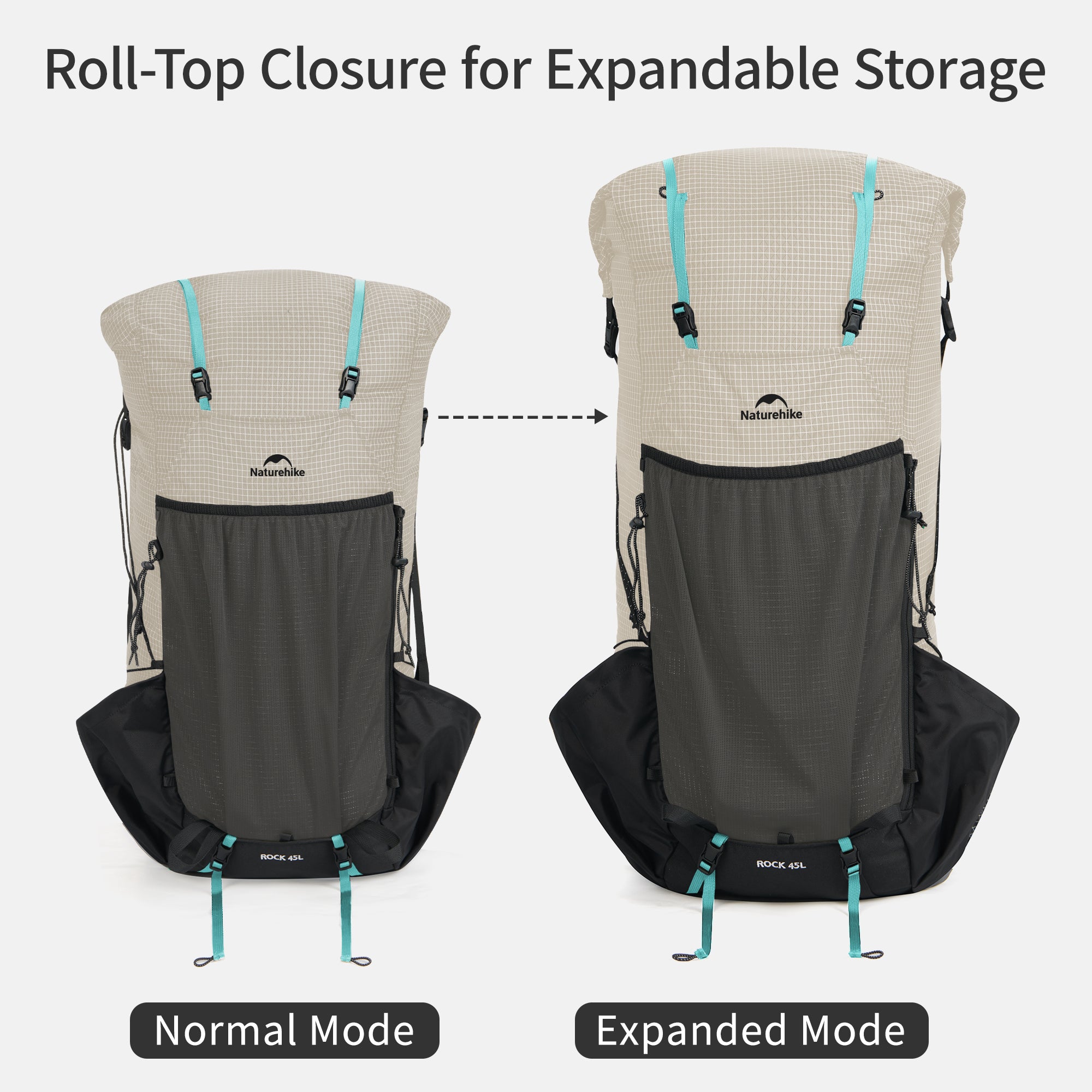 Naturehike Rock 2.0 sac à dos rando 30 L/M noir
