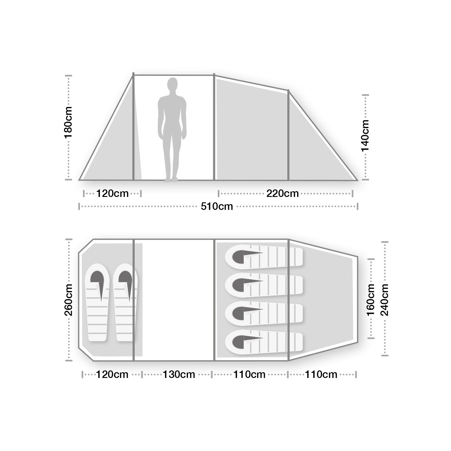 Terra Nova Hoolie 6 Large Inner chambre intérieure 220 cm