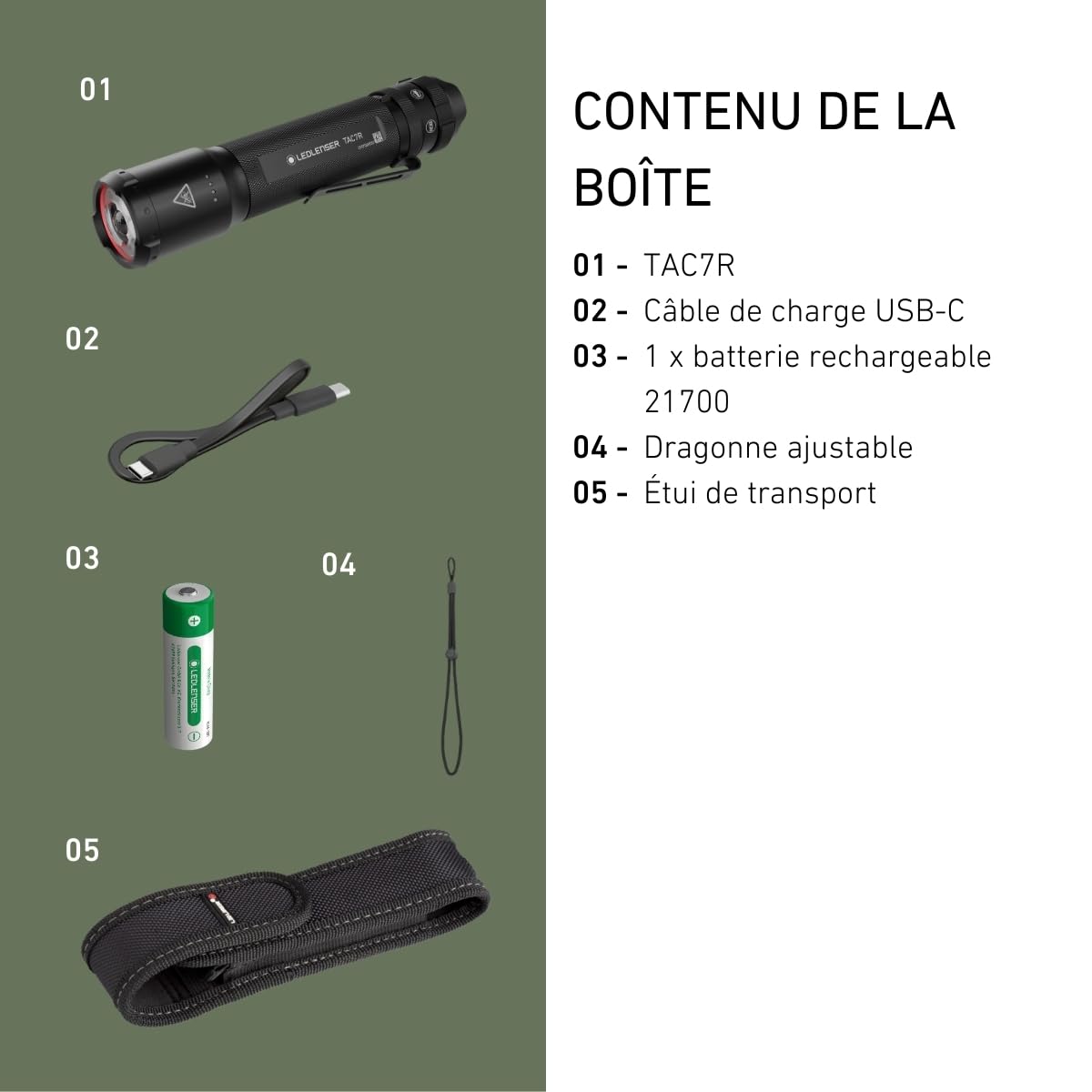 Ledlenser TAC7R lampe tactique 3200 lm RGB strobe
