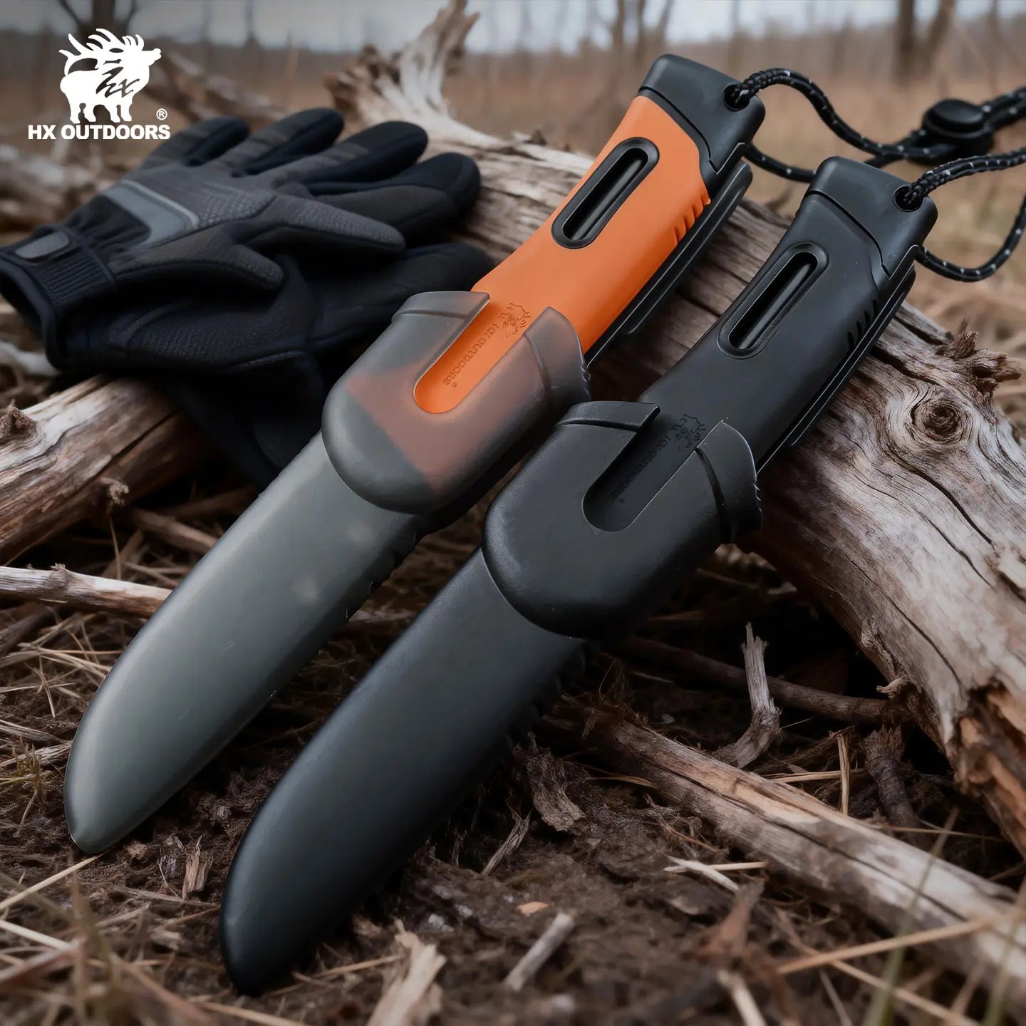 HX Survival Master TD-21F couteau fixe 95 mm orange