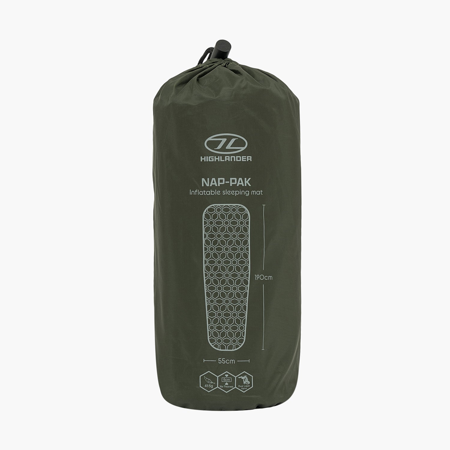 Highlander Nap-Pak matelas gonflable 190 cm olive 5 cm 415 g