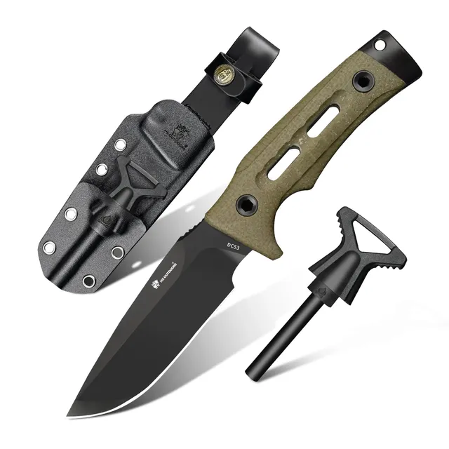 HX Rock Apex TD-18Y Couteau Fixe Micarta Vert 94mm