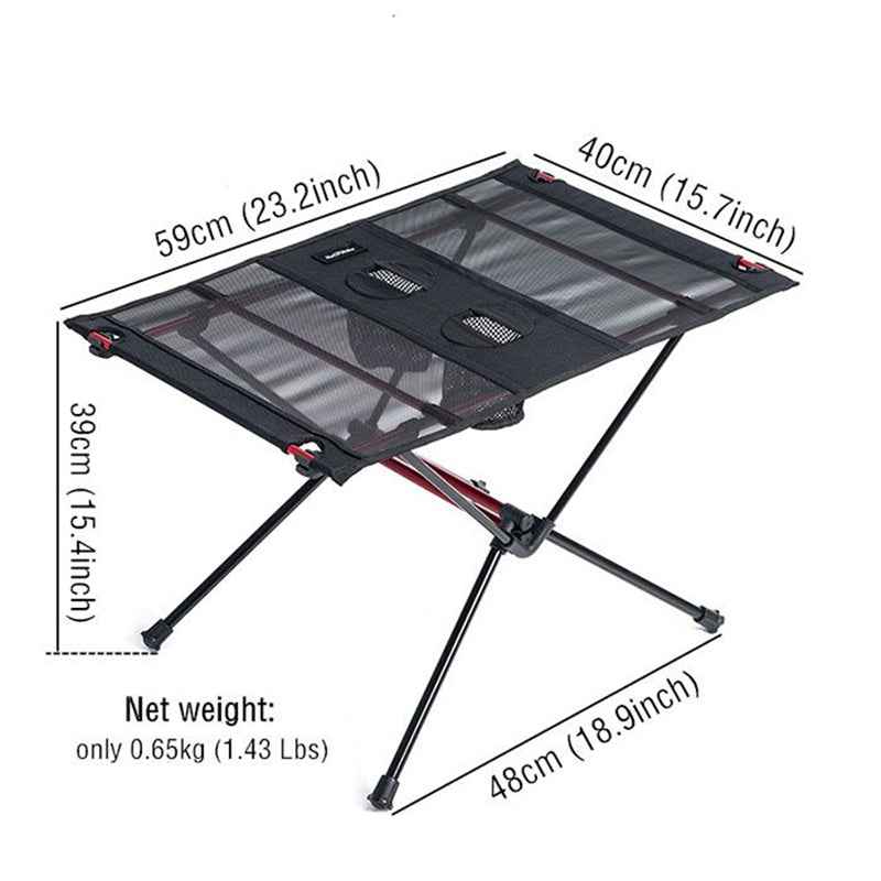 Naturehike PeakLite FT07 table camping pliante 0,7 kg alu