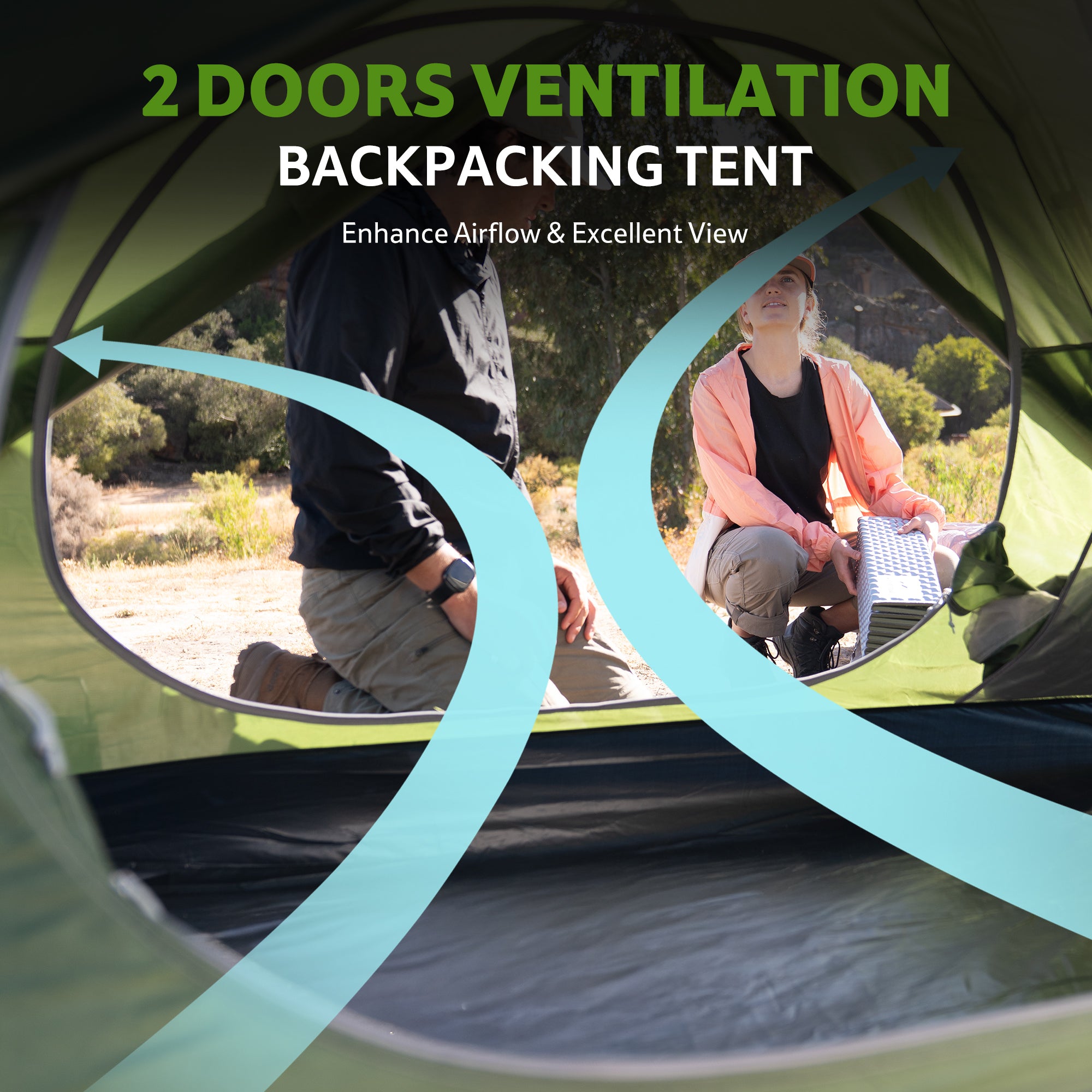 Naturehike Bleik tente randonnée 2 places Type A vert