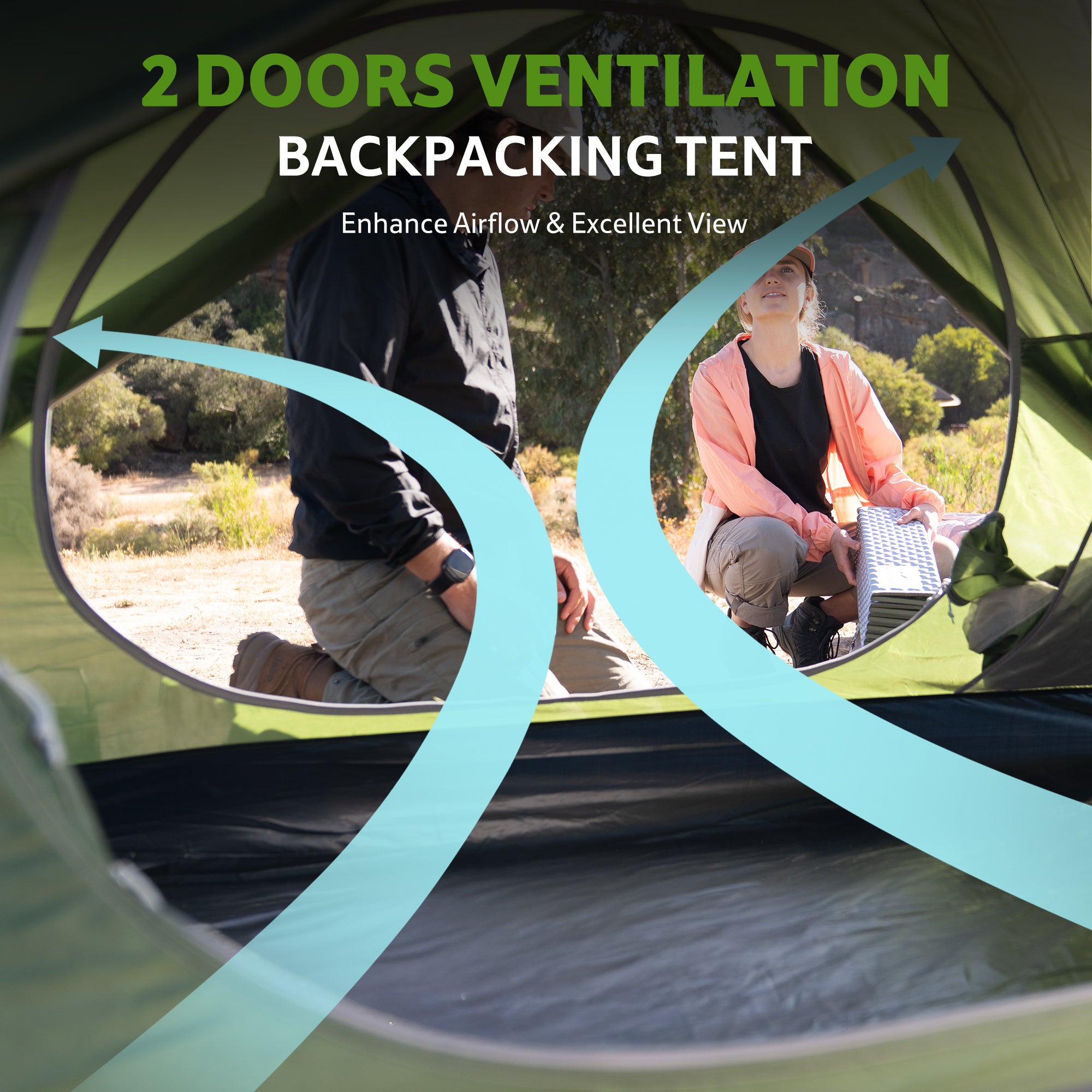Naturehike Bleik tente 3 places Type A vert forêt PU3000