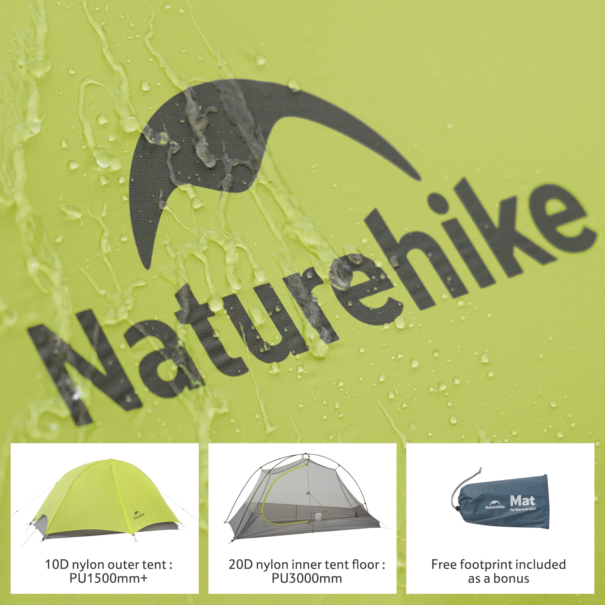 Naturehike Star Trail EXT tente randonnée 1 personne ultralégère