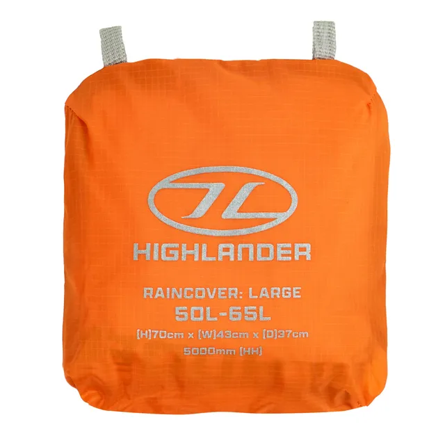Highlander Ducks Back housse pluie 50-65L Orange