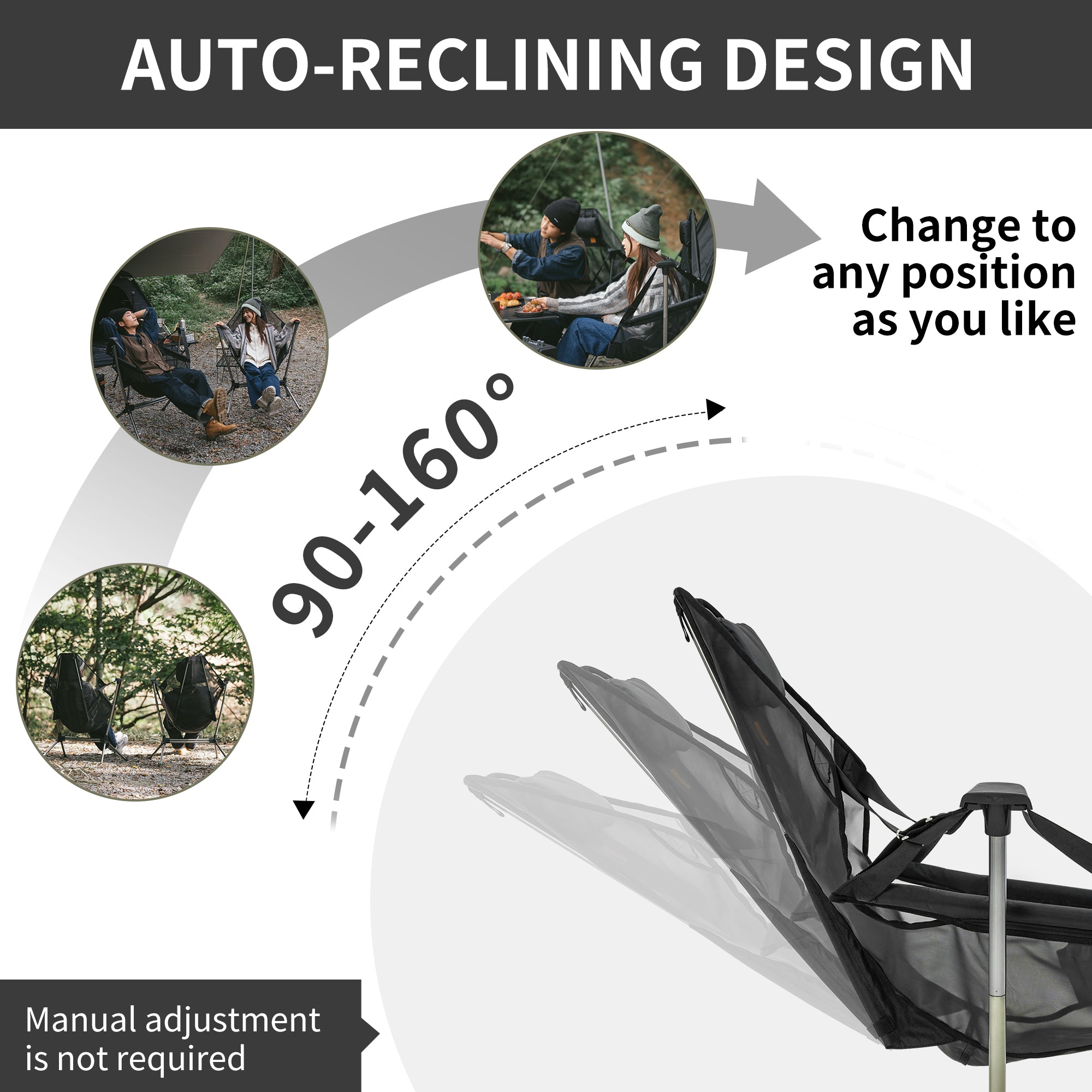 Naturehike YL11 chaise camping pliable inclinable 150 kg