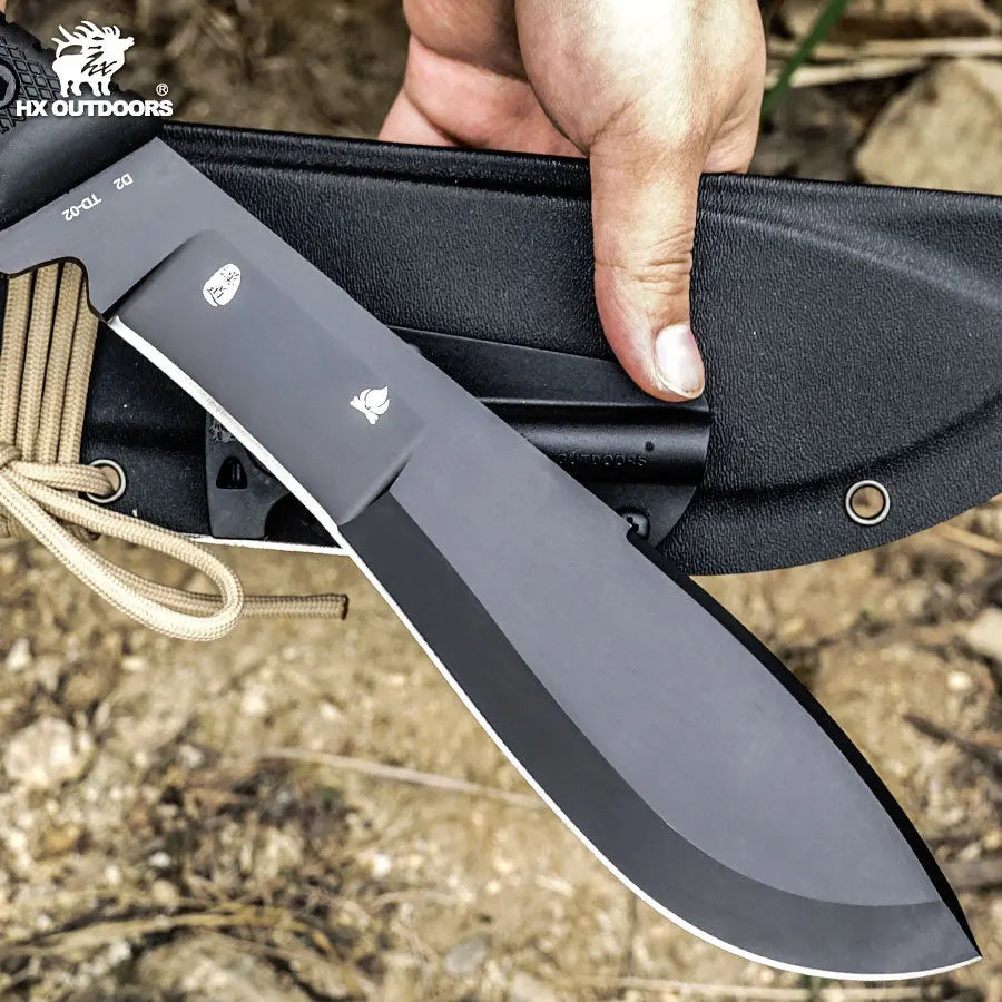 HX Chevalier couteau bushcraft lame D2 21 cm survie