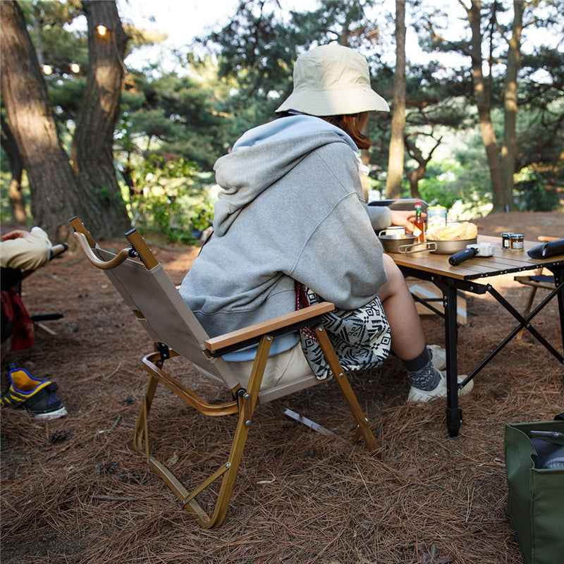 Naturehike Glamping chaise camping aluminium noir rembourrée 120 kg