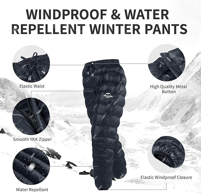 Naturehike DW-90 pantalon duvet oie étanche avec poches