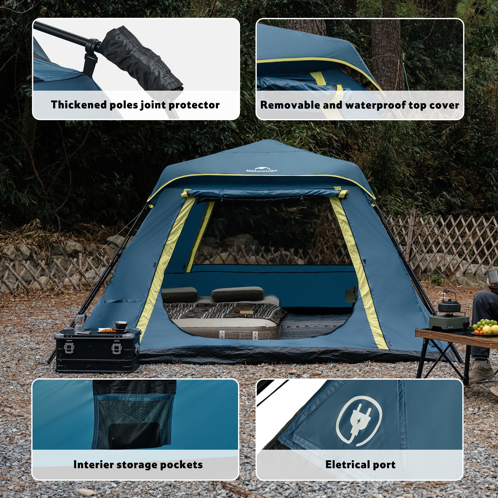 Naturehike Cape Lite tente camping 6 places montage 60s