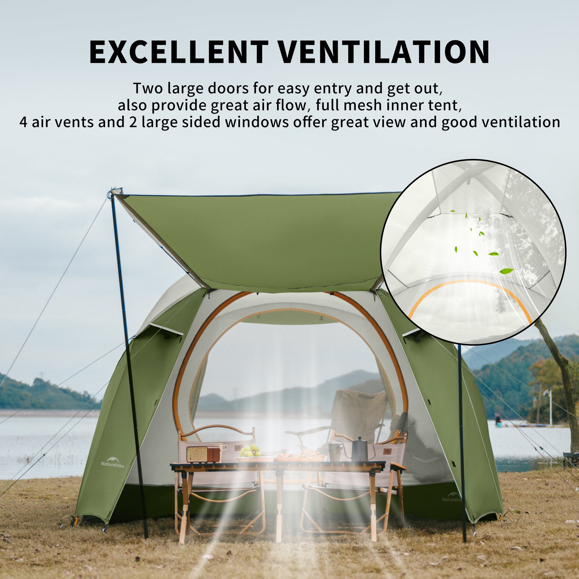 Naturehike KOTA tente camping 4 personnes 1 chambre