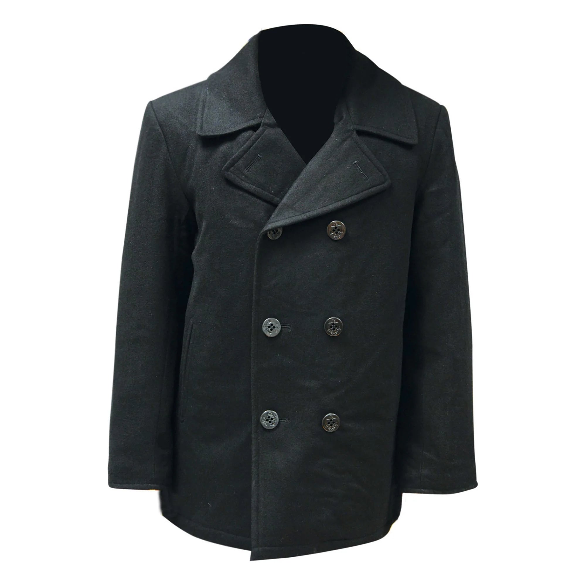 Highlander Jackets Pea Coat caban laine noir taille L 60% laine