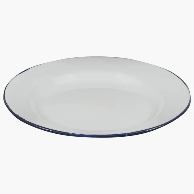 Highlander Enamel Vintage assiette émaillée blanche camping