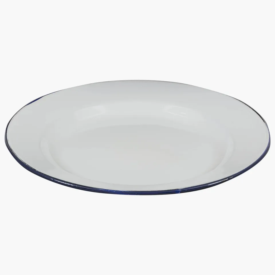 Highlander Enamel Vintage assiette émaillée blanche camping
