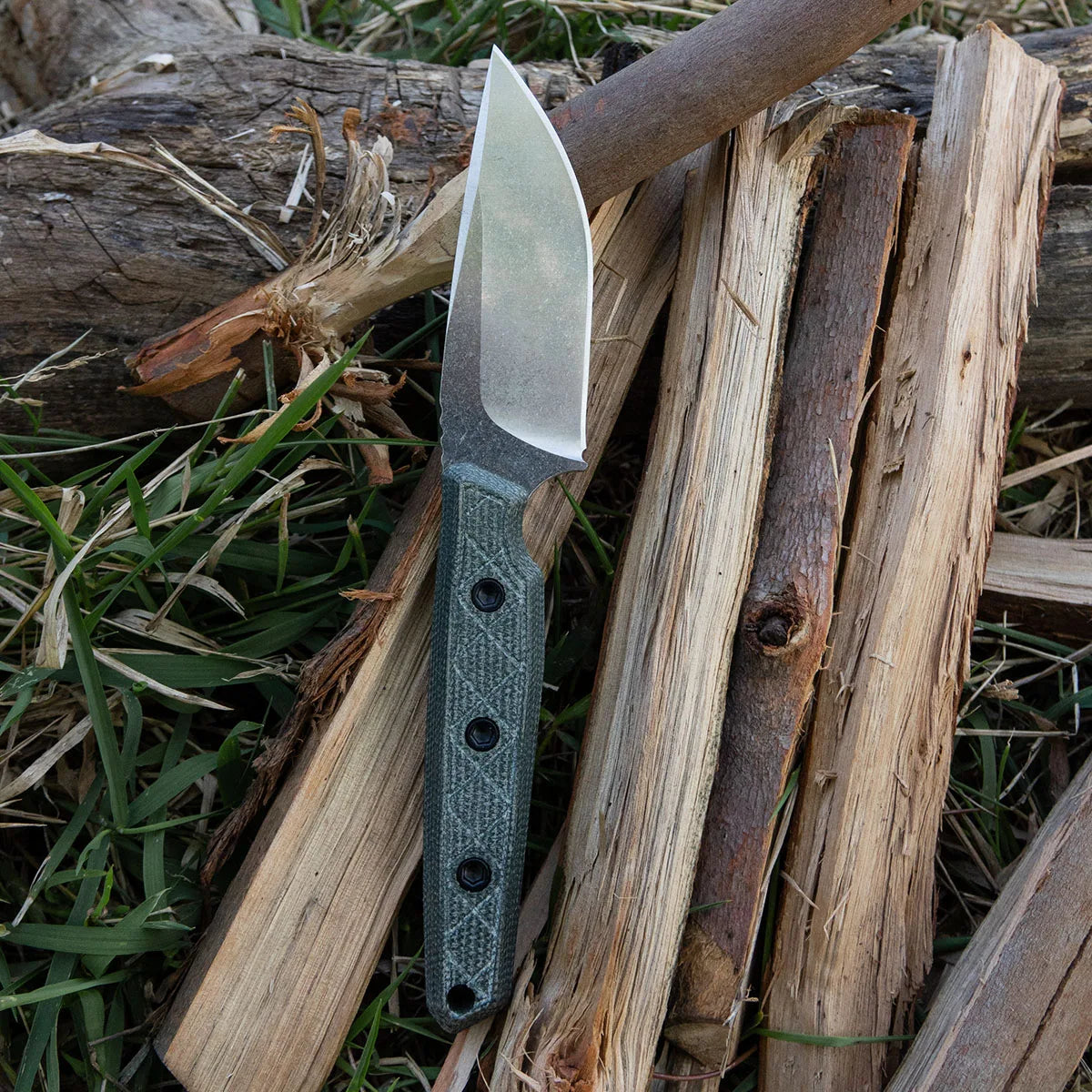 HX Maverick D-354A couteau fixe 14C28N manche micarta vert