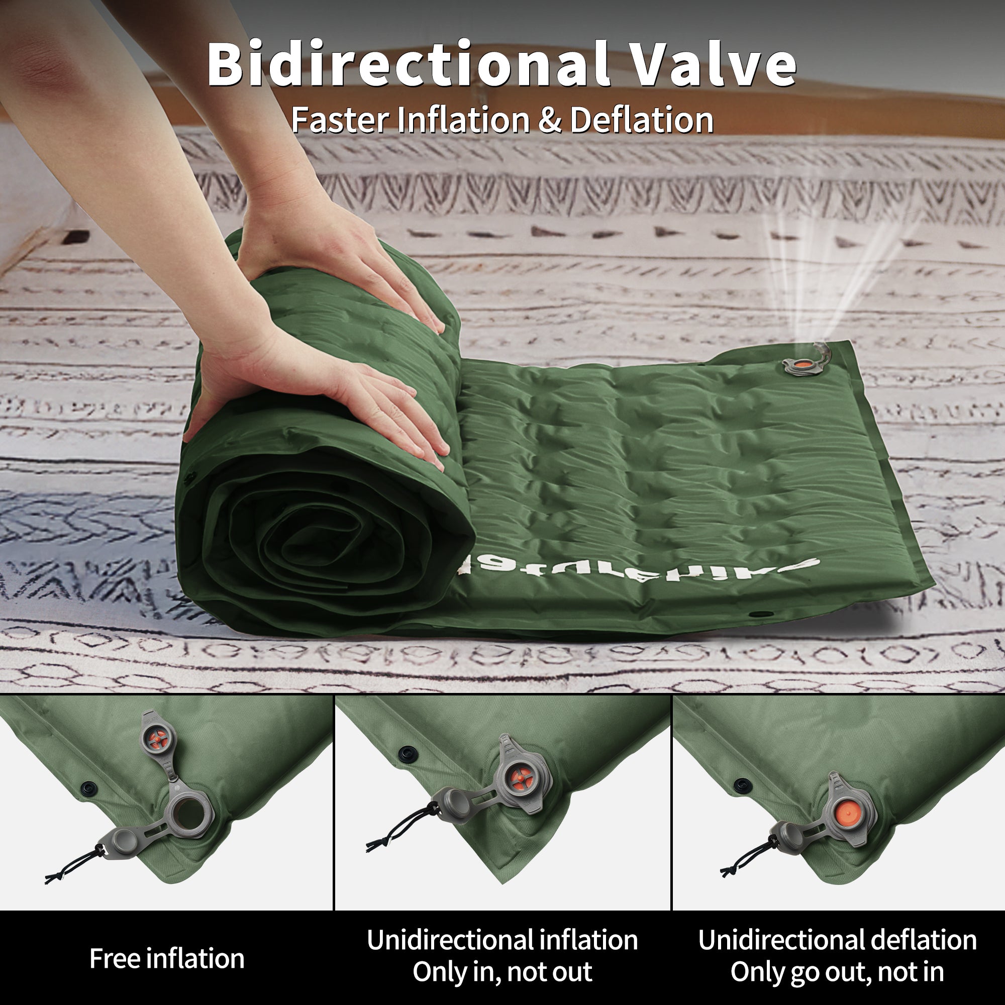 Naturehike D Series matelas autogonflant simple 6 cm kaki