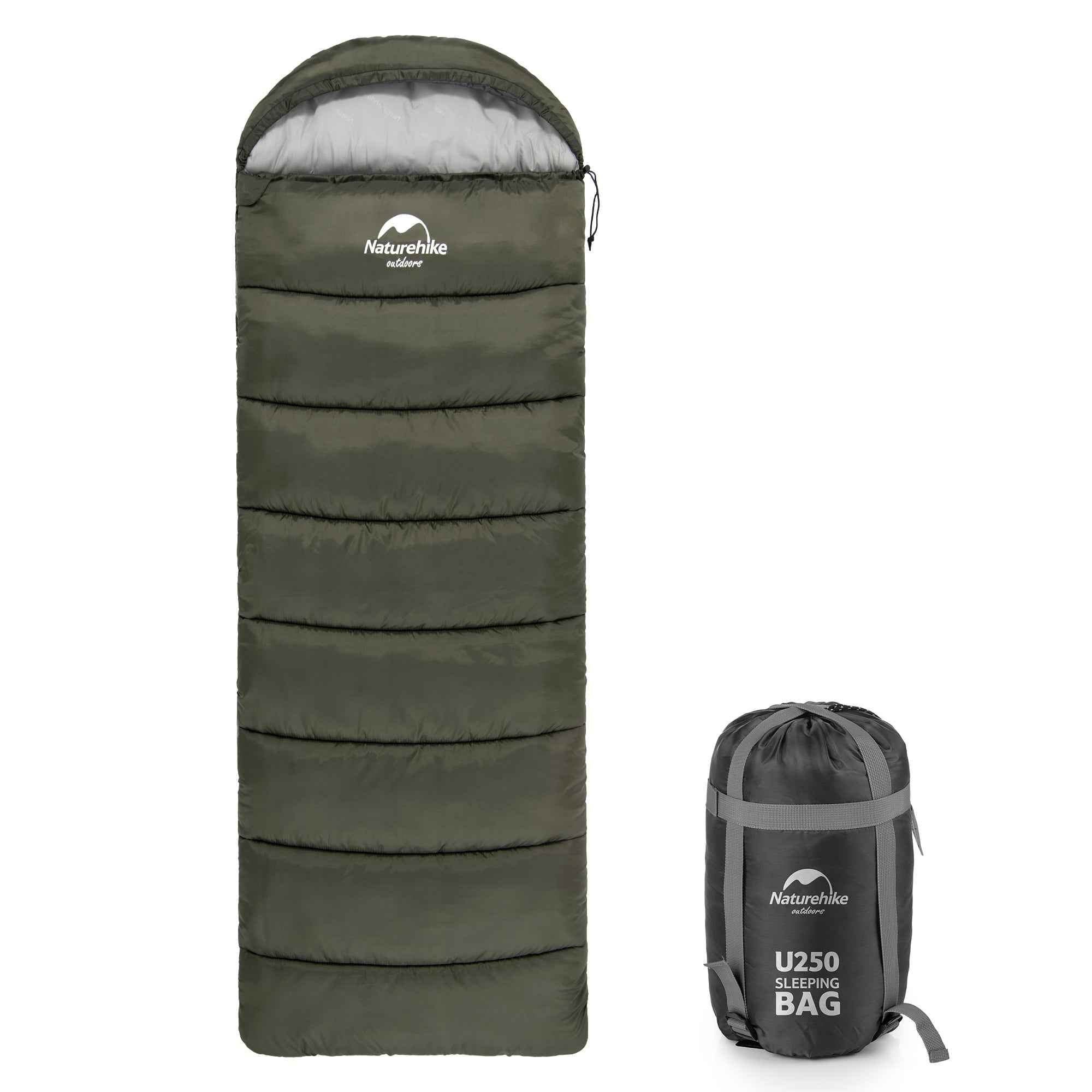 Naturehike Solora U250S sac couchage 0°C vert capuche