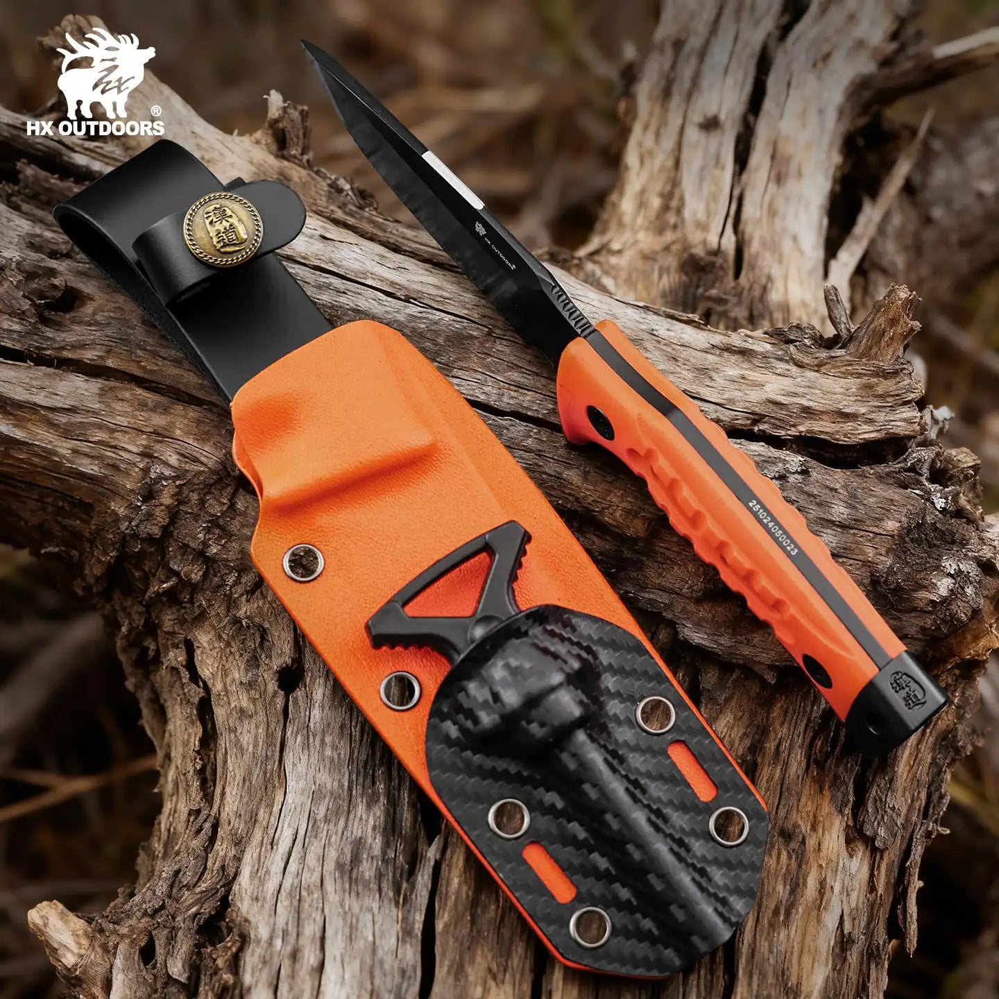 HX Rock Apex TD-18CE couteau fixe manche G10 orange DC53