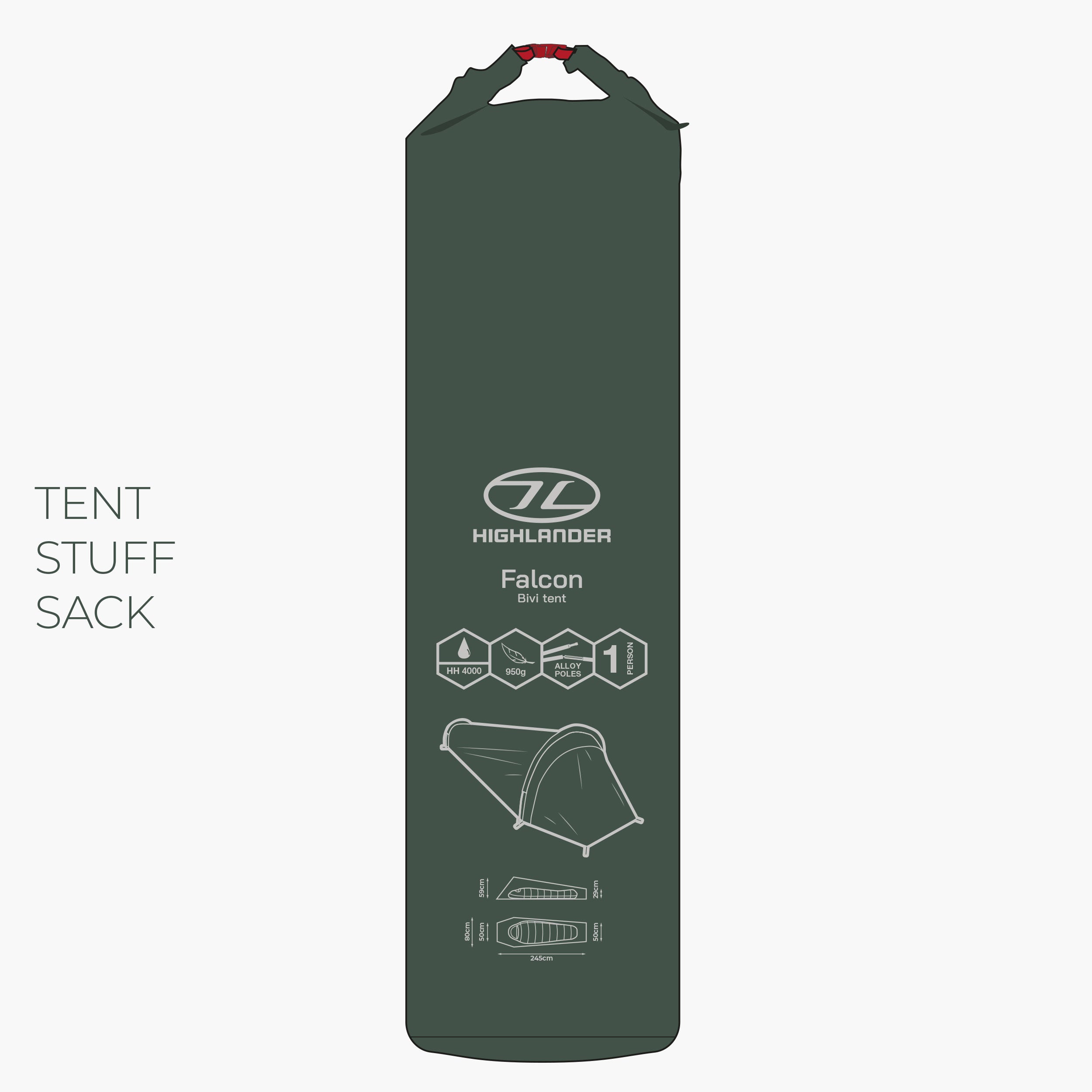 Highlander Falcon Bivi tente bivouac 1 personne vert
